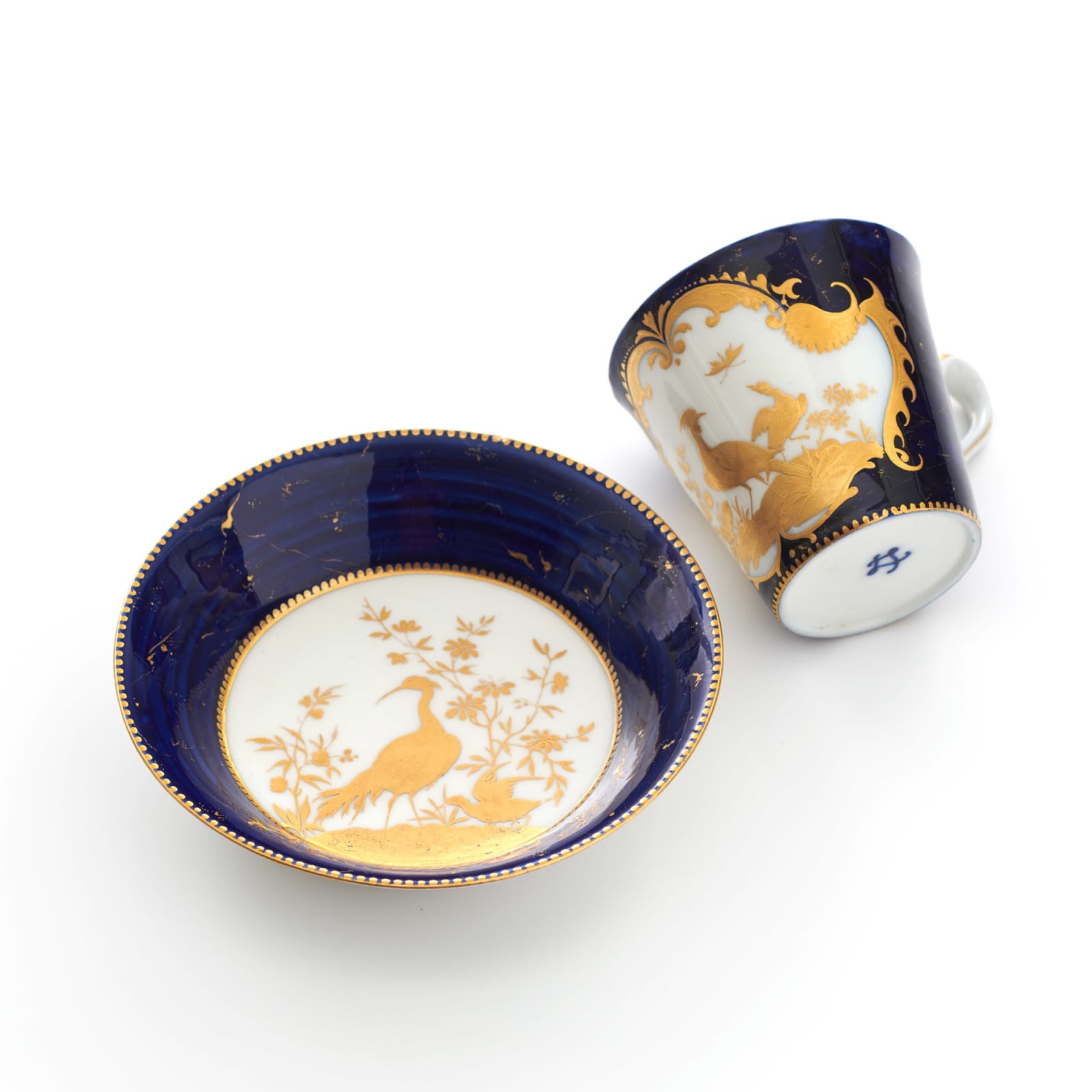 Sèvres Porcelain, A French 18th Century Vincennes Porcelain Cup & Saucer, circa 1752-52