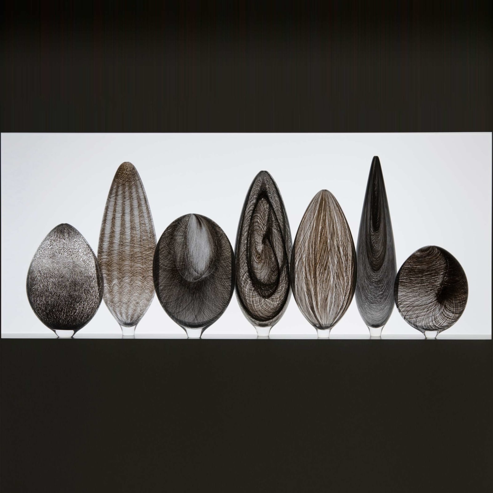 Tobias Møhl, Collection of Seven Black Twill Vessels, 2014