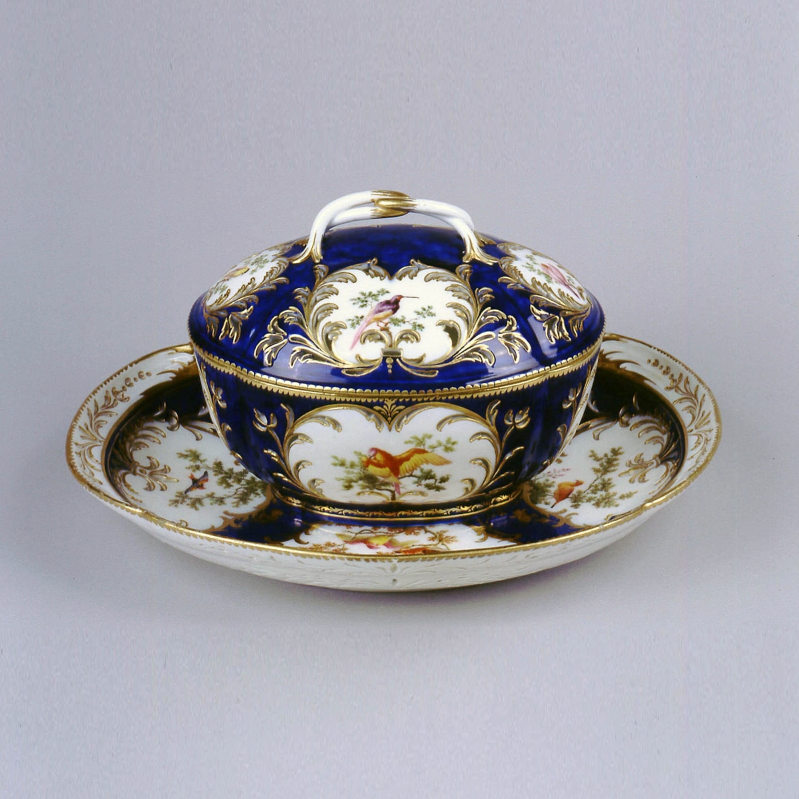 Sèvres Porcelain, A Sèvres Marrionnière, Cover & Stand, 1756-57