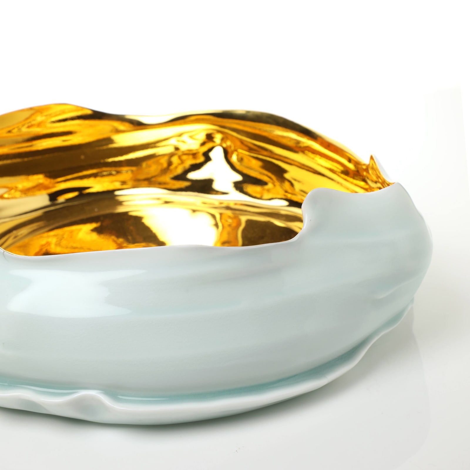 Takeshi Yasuda, Qingbai Celadon Bowl with Golden Interior, 2018