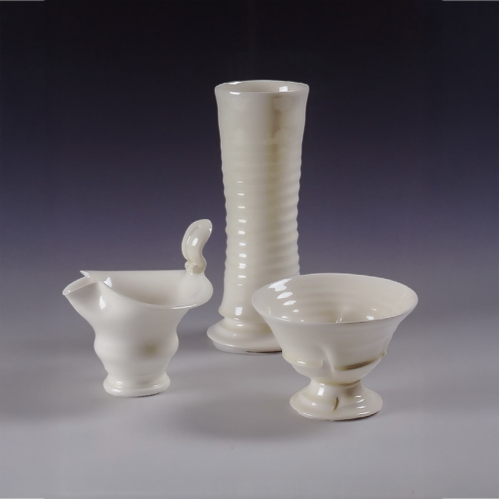 Takeshi Yasuda, Sauce Boat with Handle by Takeshi Yasuda, creamware, 1998