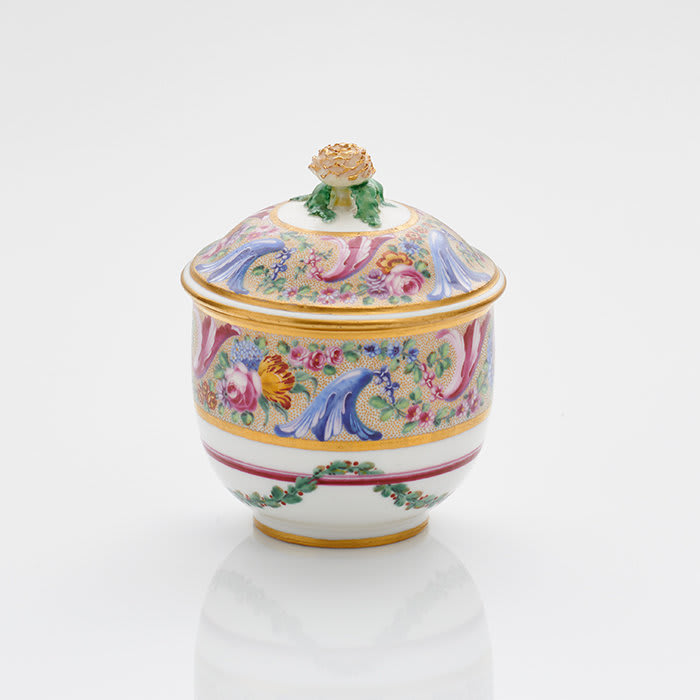 Sèvres Porcelain, A Soft-Paste Sèvres Porcelain Sugar Bowl and Cover, circa 1766-70