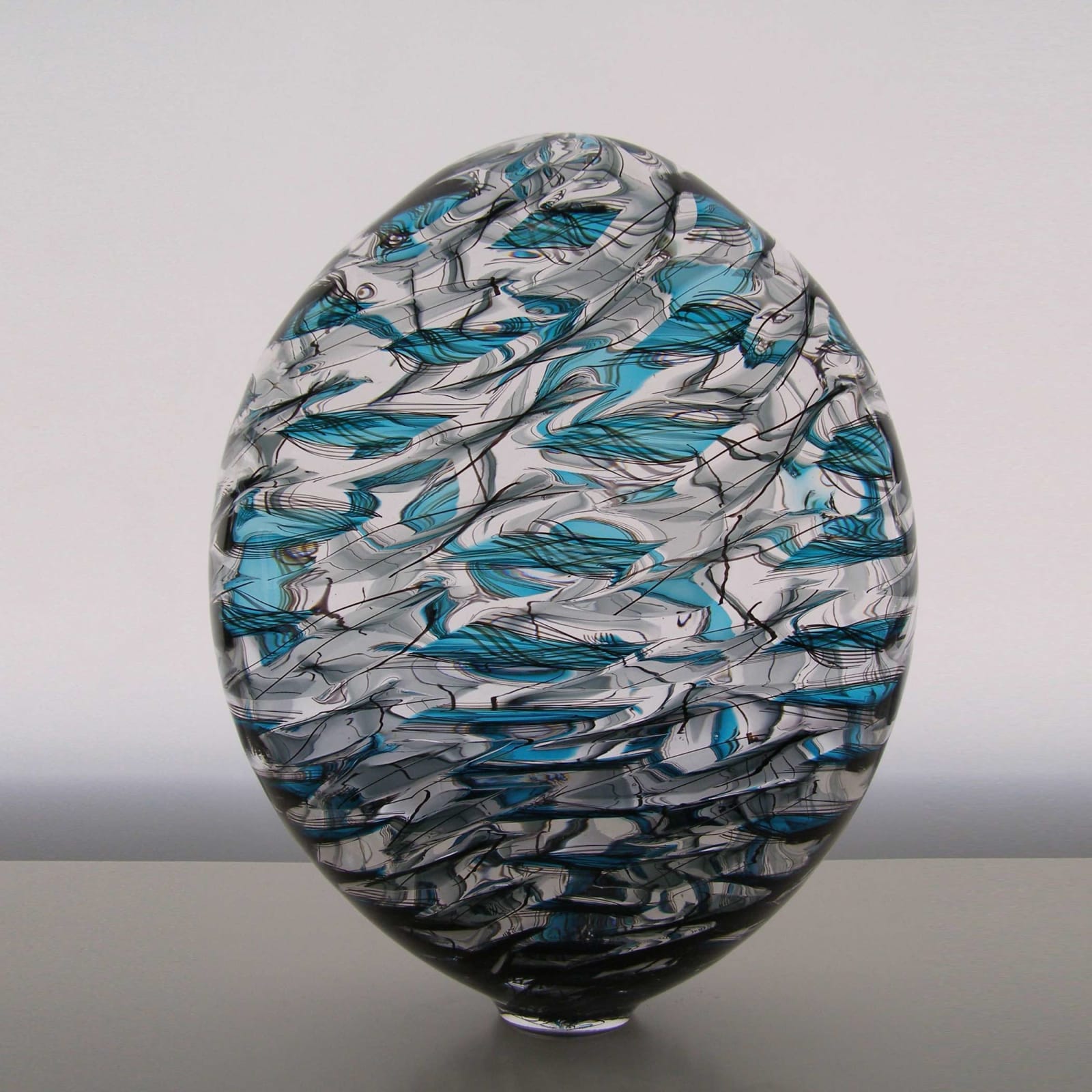 Tobias Møhl, Turquoise and Grey Glass Weaver Vessel, 2010