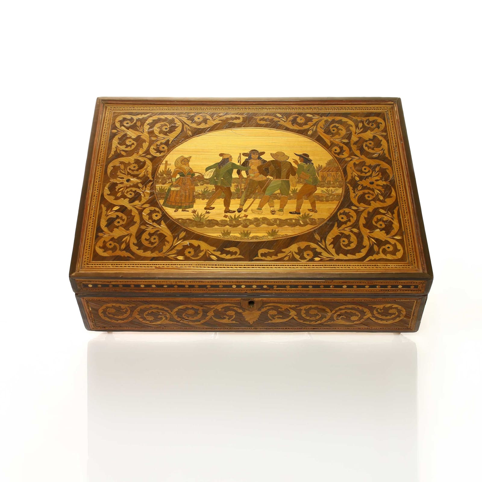Other Antiques, A French 18th Century Straw Marquetry Box, circa 1770
