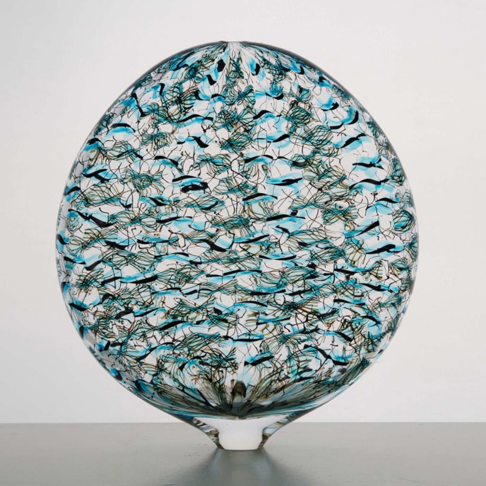 Tobias Møhl, Round Blue Glassweaver Vessel, 2014