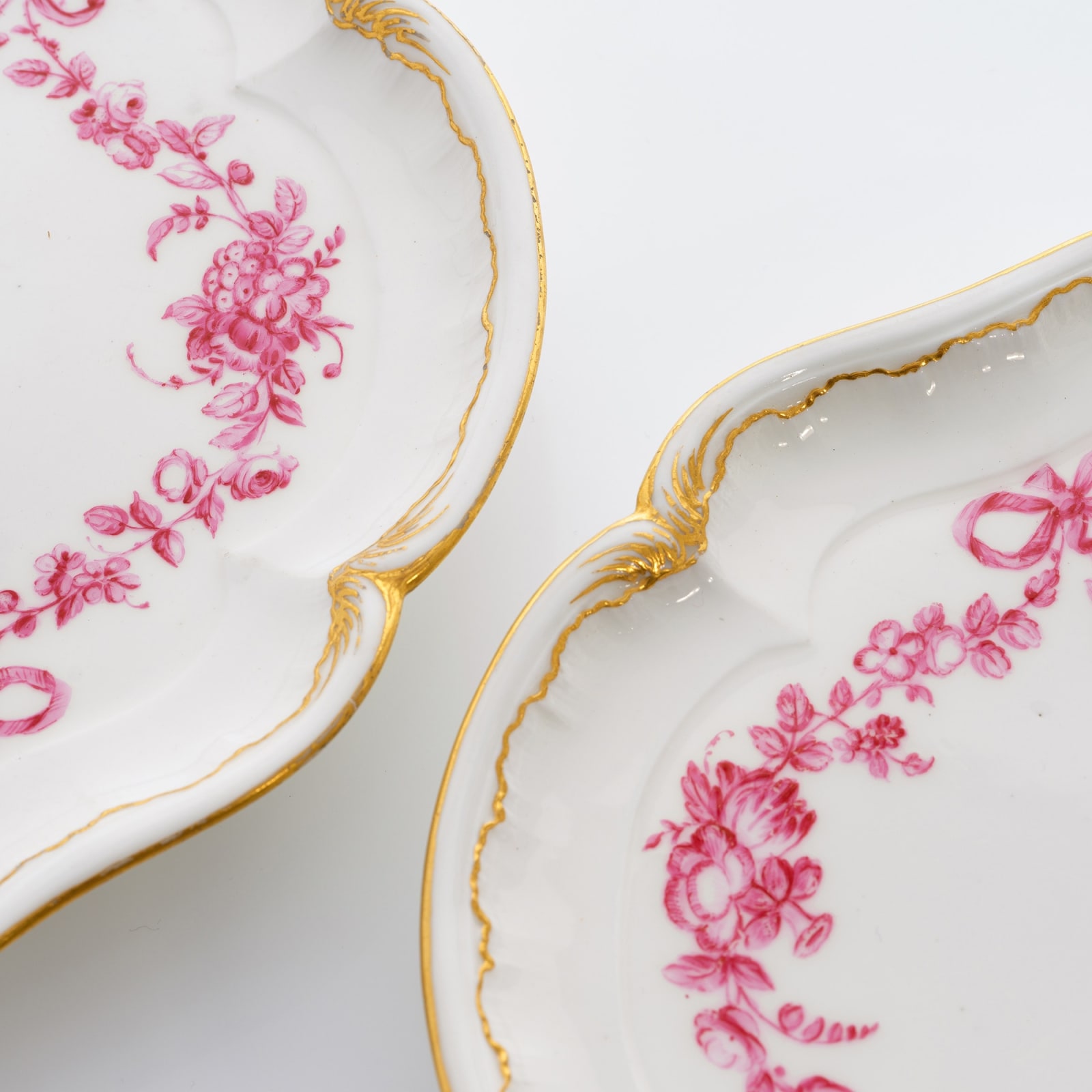 Sèvres Porcelain, Two Soft-Paste Sèvres Porcelain Trays probably from Louis XV's Fontainbleau service, 1763