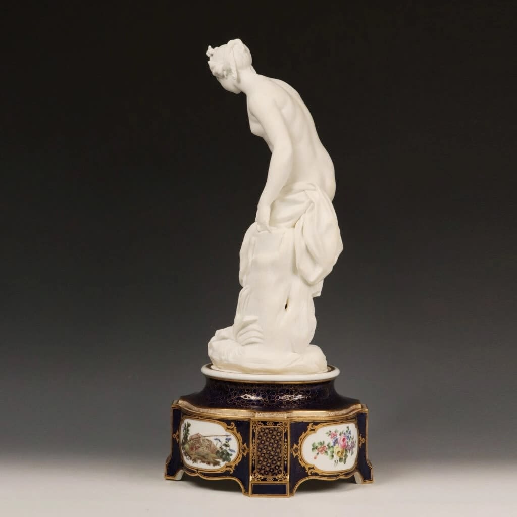 Sèvres Porcelain, A Soft-Paste Sèvres Porcelain Figure of a Nymph on a socle, 1762