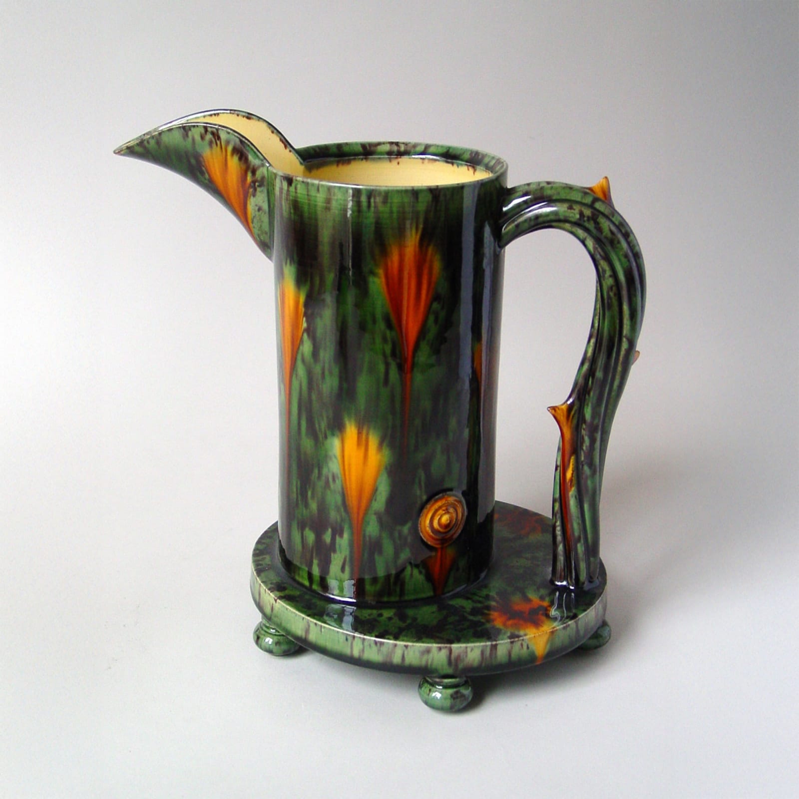 Walter Keeler, Large Jug on Stand with Thorned Handle, 2002
