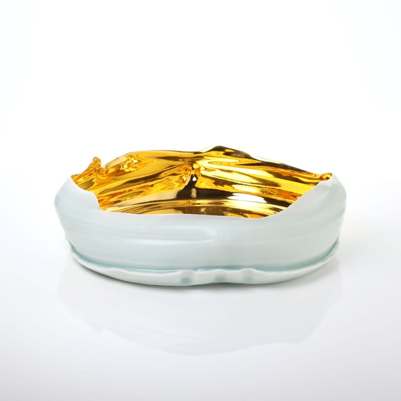 Takeshi Yasuda, Qingbai Celadon Bowl with Golden Interior, 2018