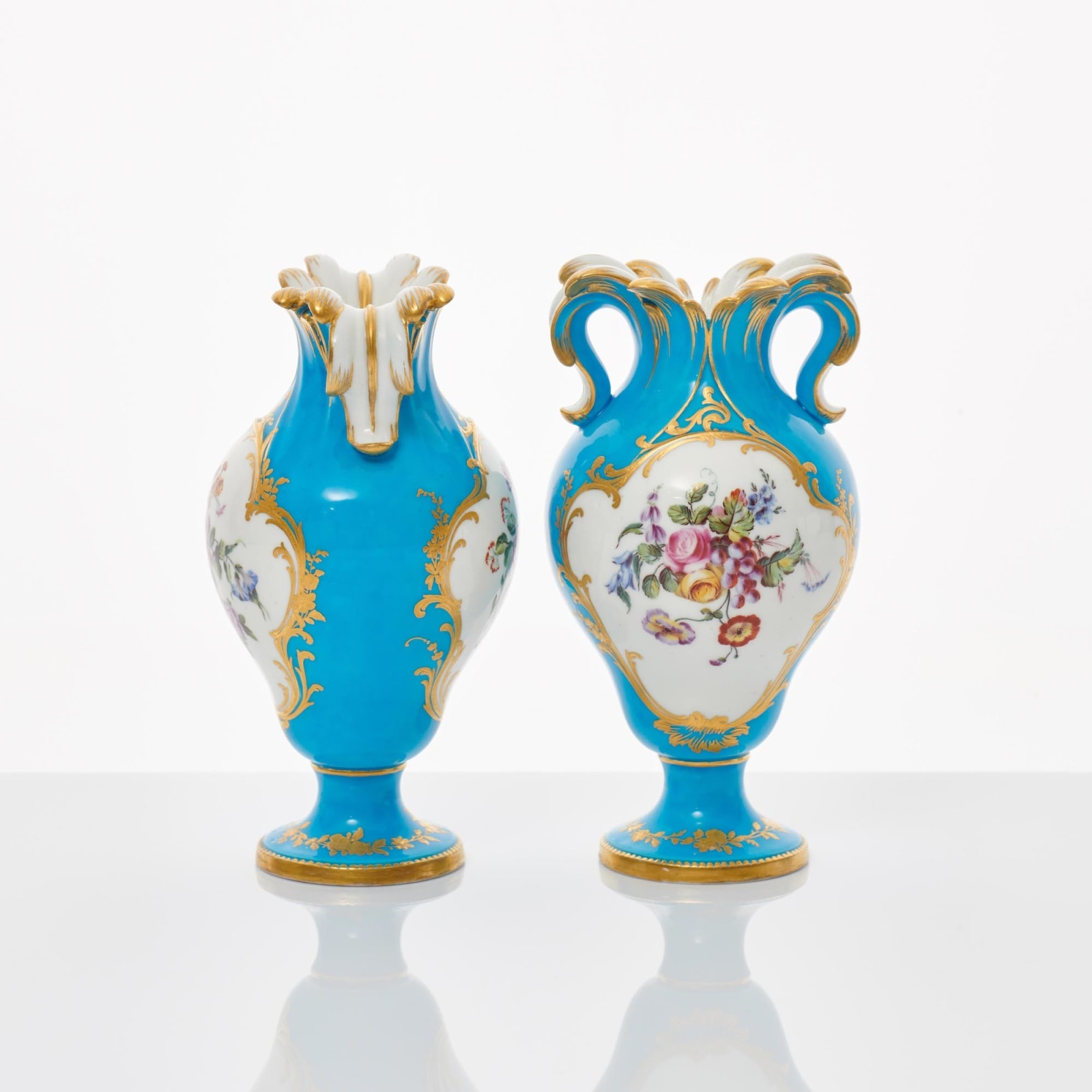 Sèvres Porcelain, A Pair of Vincennes Vases, circa 1755