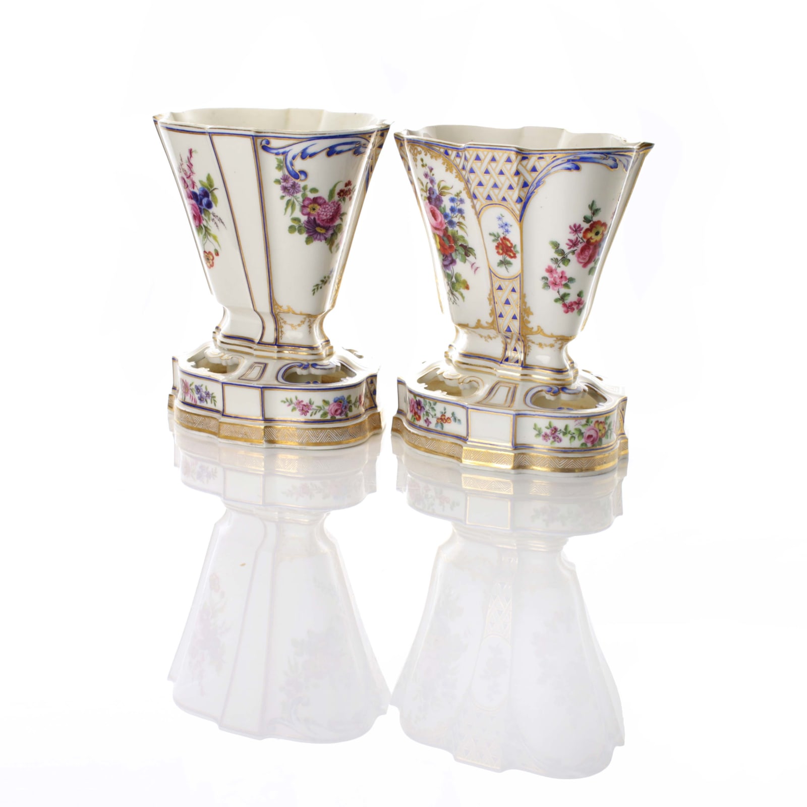 Sèvres Porcelain, A Pair of Soft-Paste Sèvres Porcelain Vases for Bulbs, 1761-62