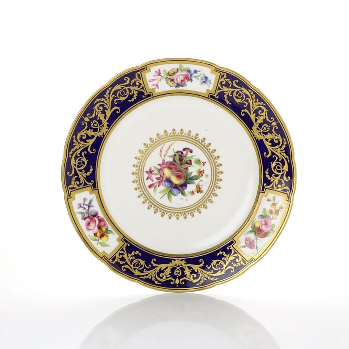 Sèvres Porcelain, A Soft-Paste Sèvres Porcelain Plate from the Comte de Aranda Service, 1786