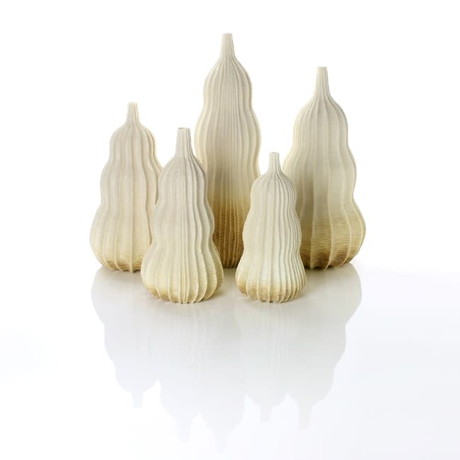 Andrew Wicks, Commission for a Garniture of Five Golden Brown Ombré Vases, 2017