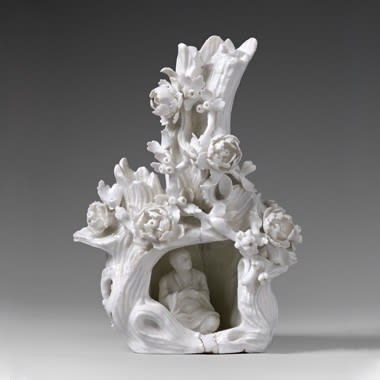 Saint-Cloud Porcelain, A St. Cloud Sculpture of A Hermit inside a Tree, circa 1730-40