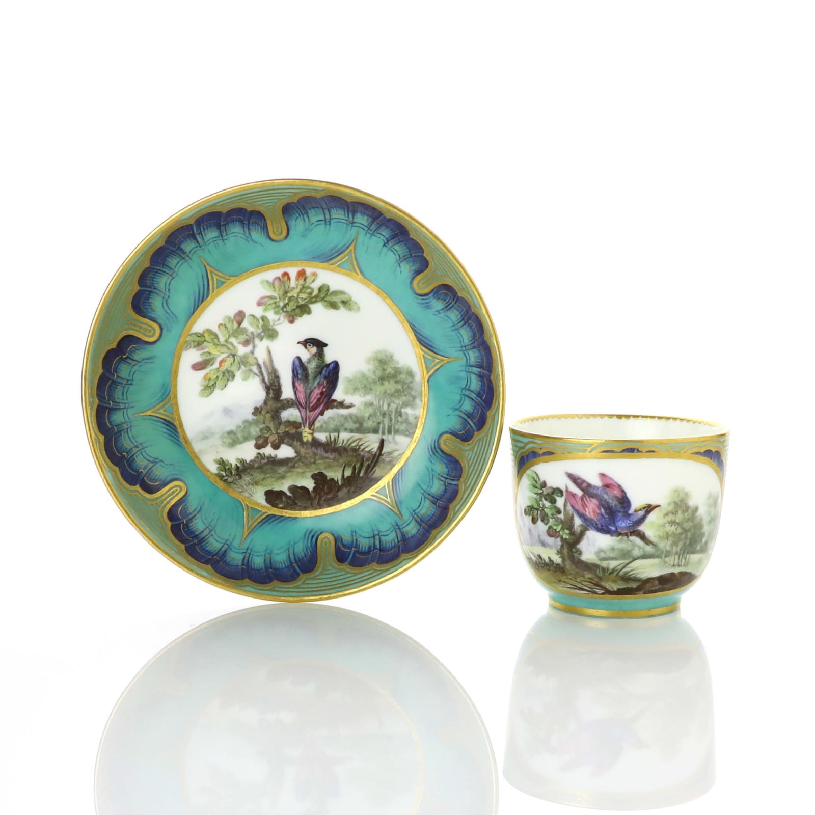 Sèvres Porcelain, A Soft-Paste Sèvres Porcelain Cup & Saucer, 1765