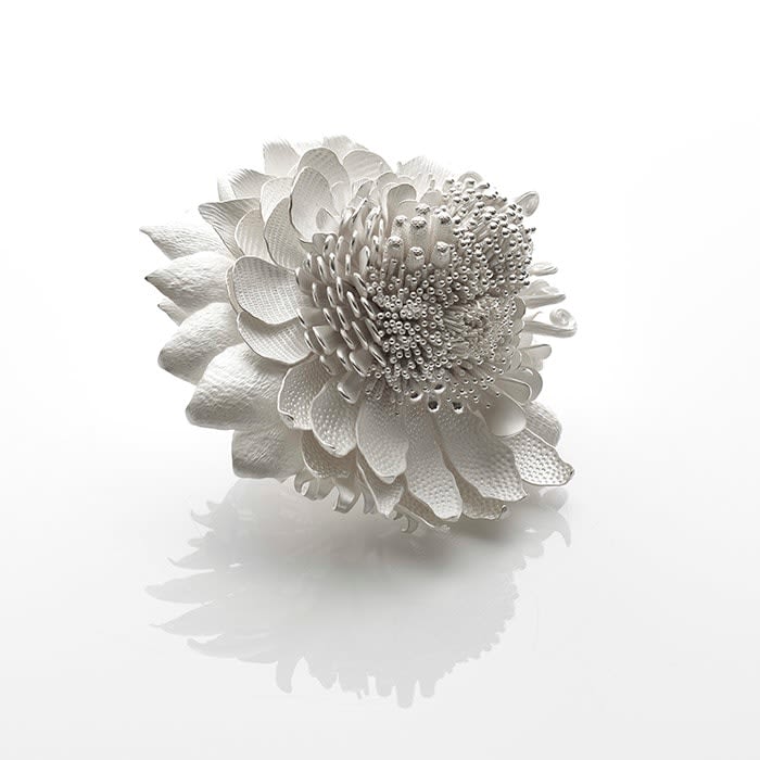 Junko Mori, Silver Organism; Garden Flowers, 2021