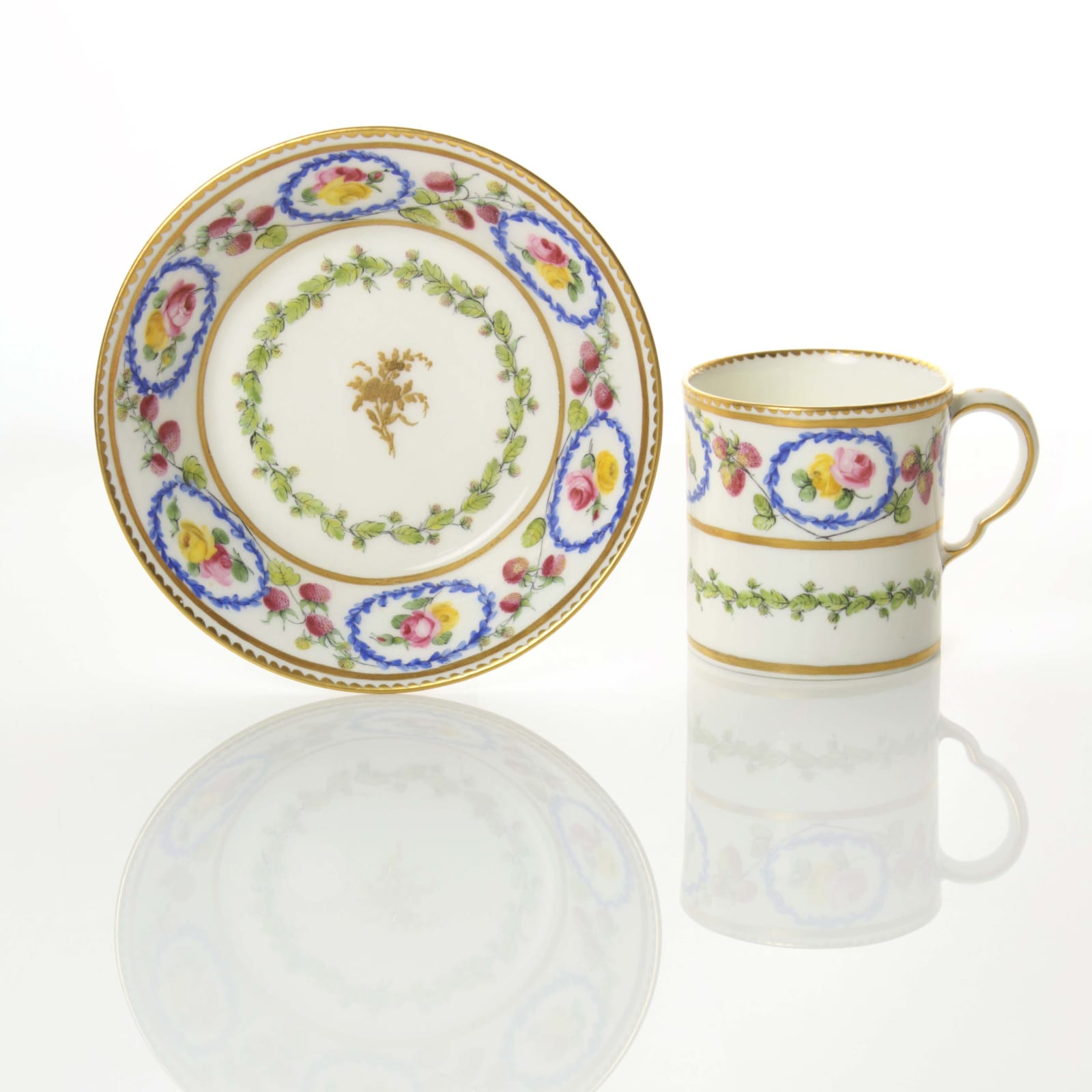 Sèvres Porcelain, A Soft-Paste Sèvres Porcelain Cup and Saucer, circa 1777-79