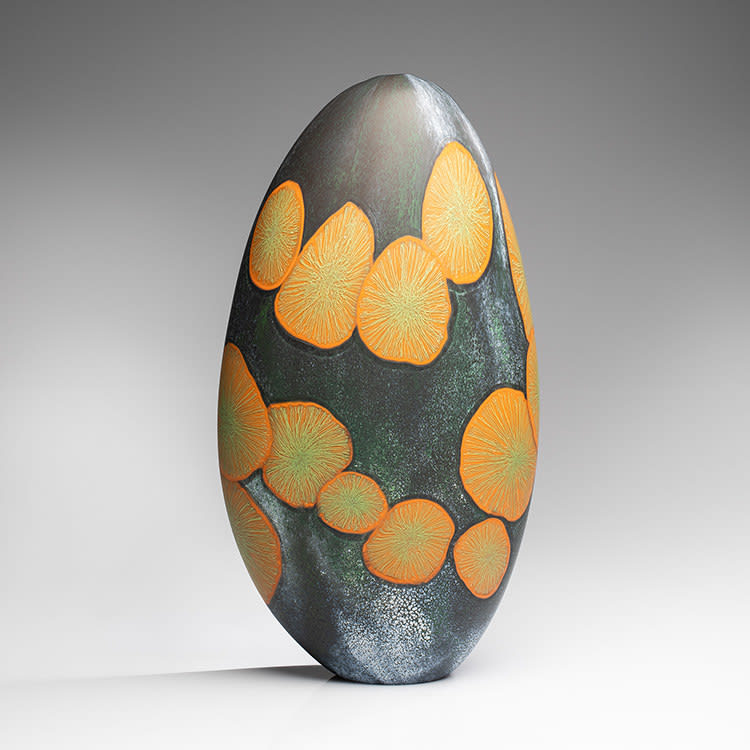 Clare Belfrage, Light Time; Dark Speckle with Orange I, 2023