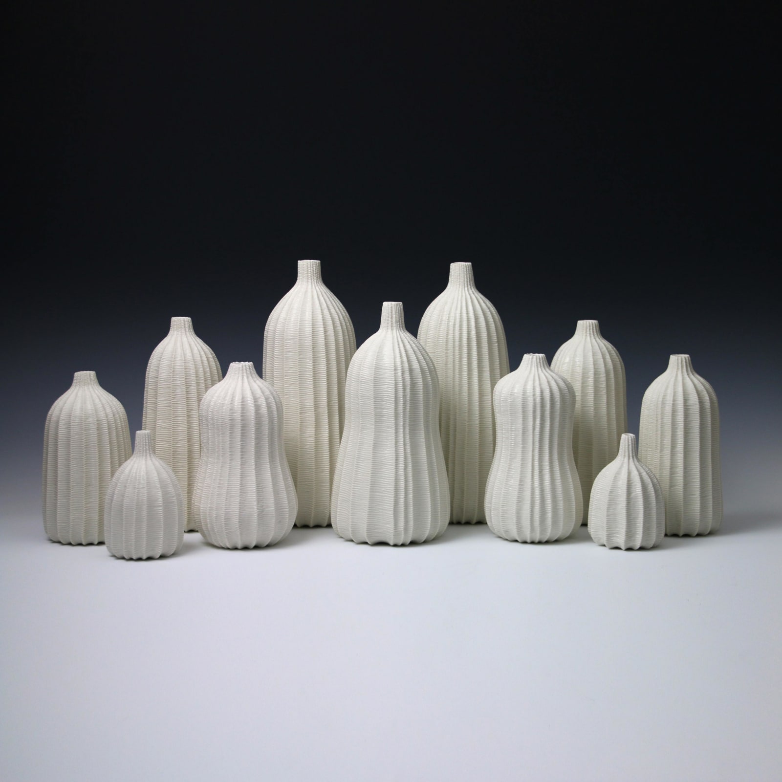 Andrew Wicks, Garniture of Eleven Vases, 2014