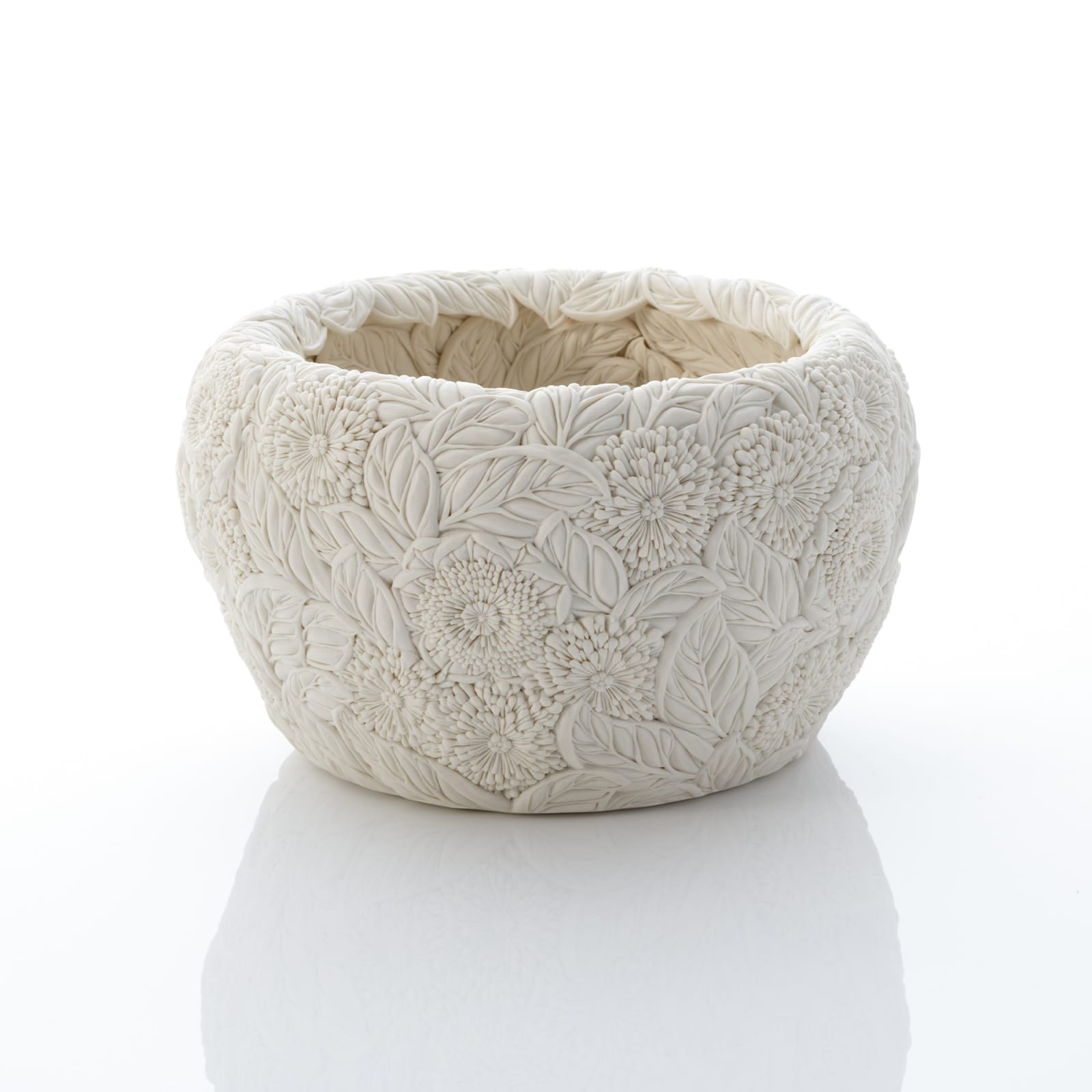 Hitomi Hosono, A Camellia, Ume flower, Chrysanthemum and Leaves Bowl, 2025