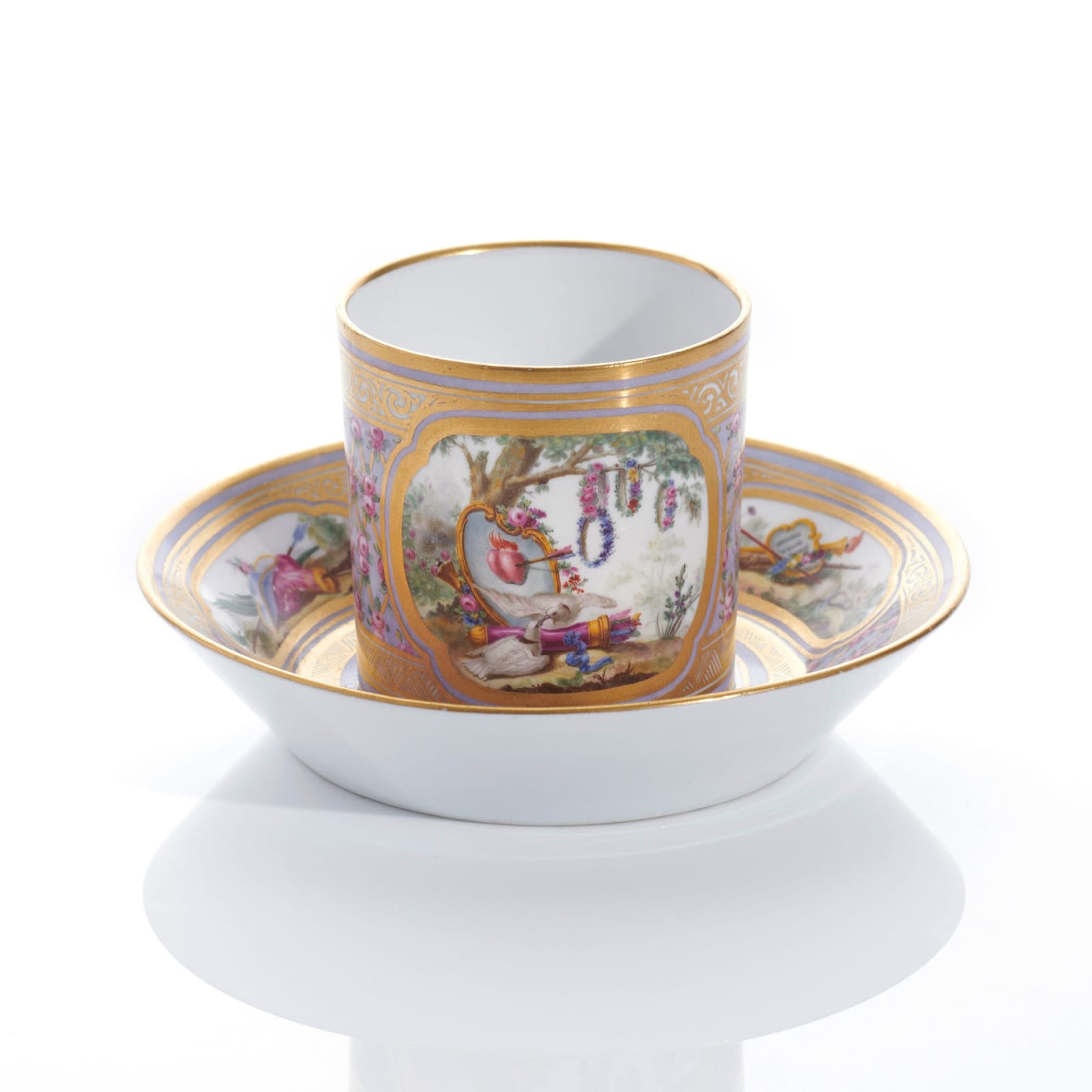 Sèvres Porcelain, A French 18th Century Hard-Paste Sèvres Porcelain Cup & Saucer, 1778