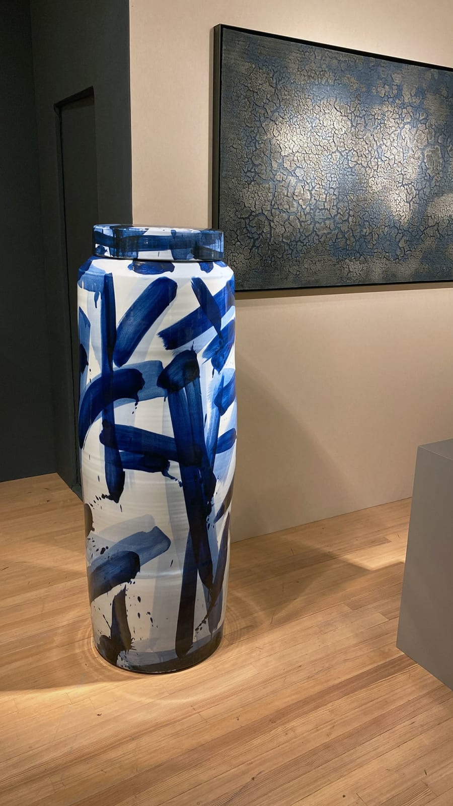 Felicity Aylieff, A Monumental Blue & White Lidded Vase, 2022