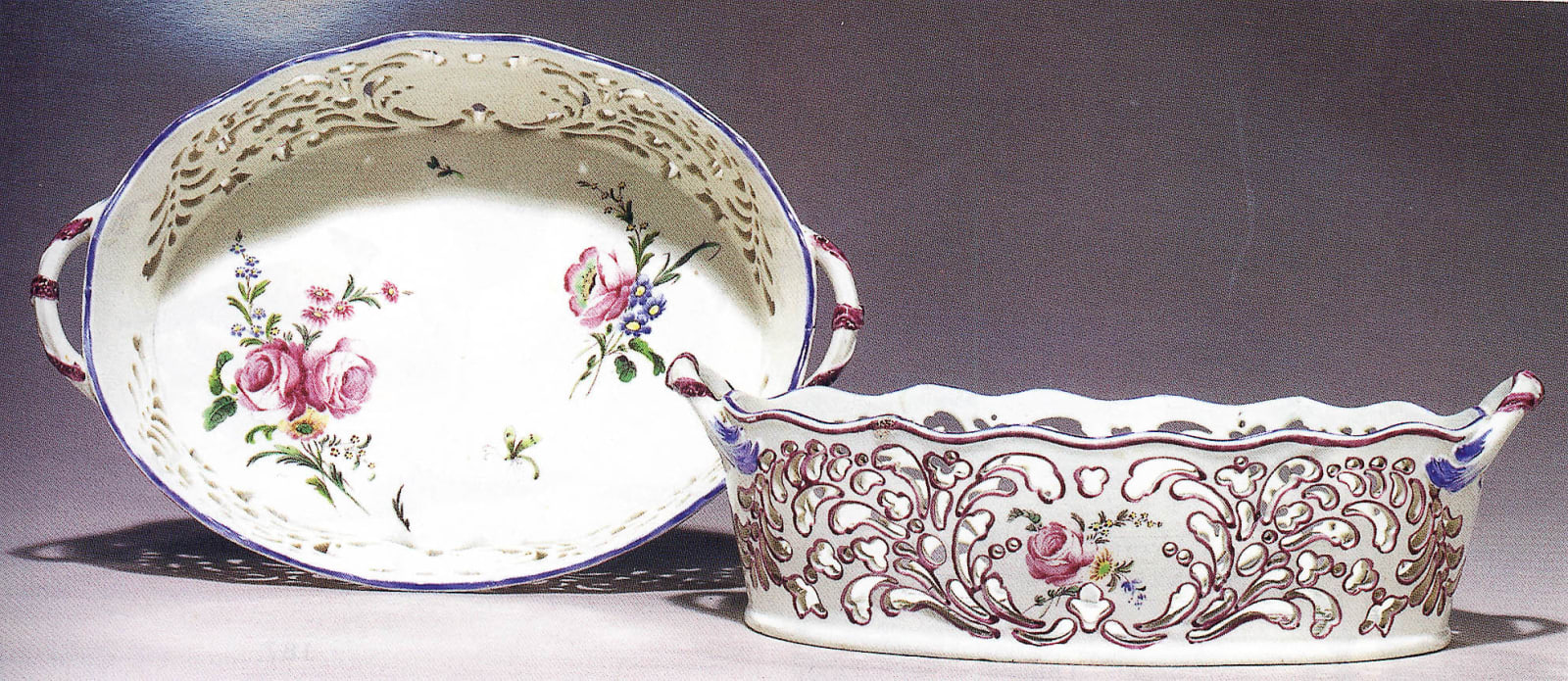 Chantilly Porcelain, A Pair of Chantilly Porcelain Baskets, circa 1750