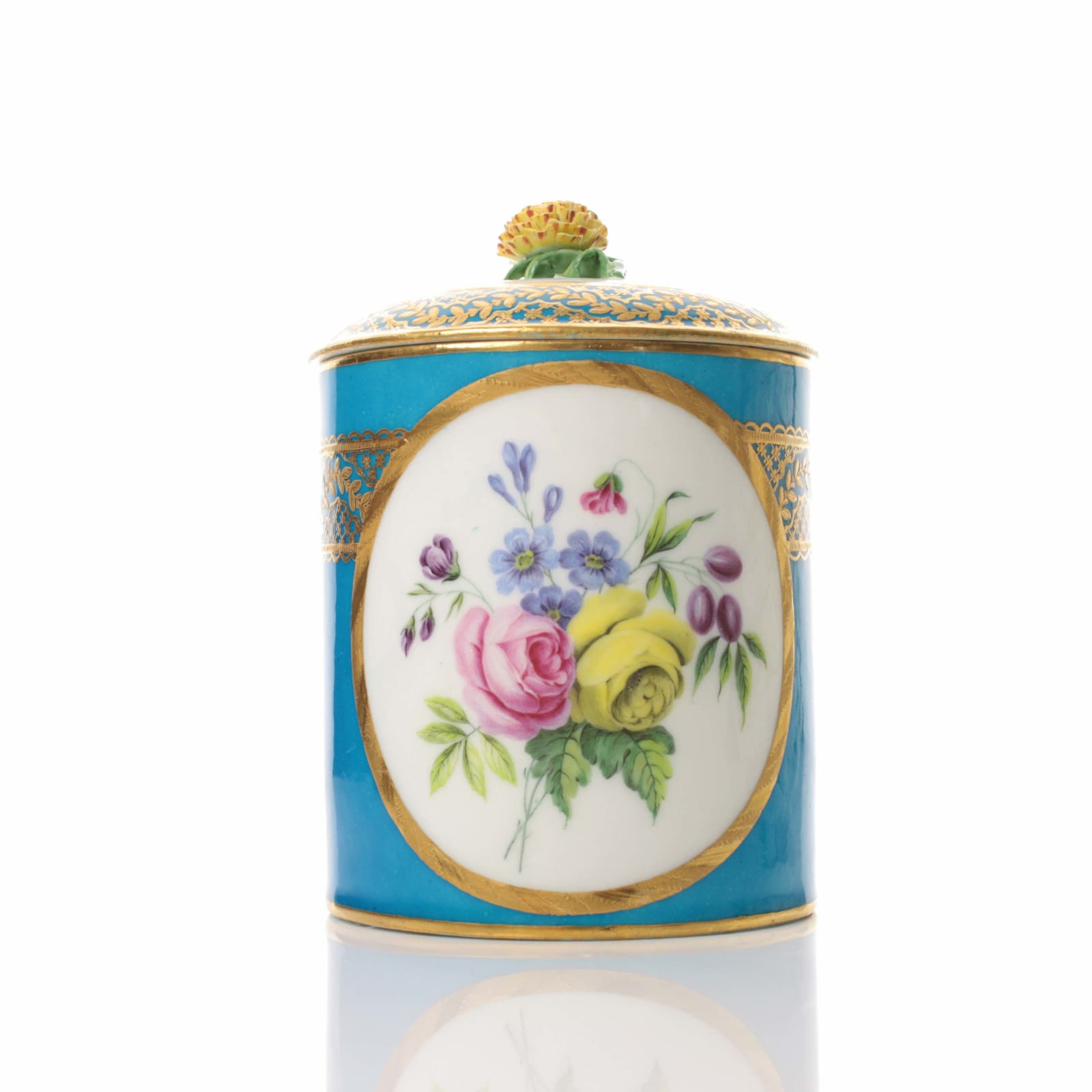 Sèvres Porcelain, A Sèvres Soft-Paste Tobacco Jar and Cover, circa 1760-70