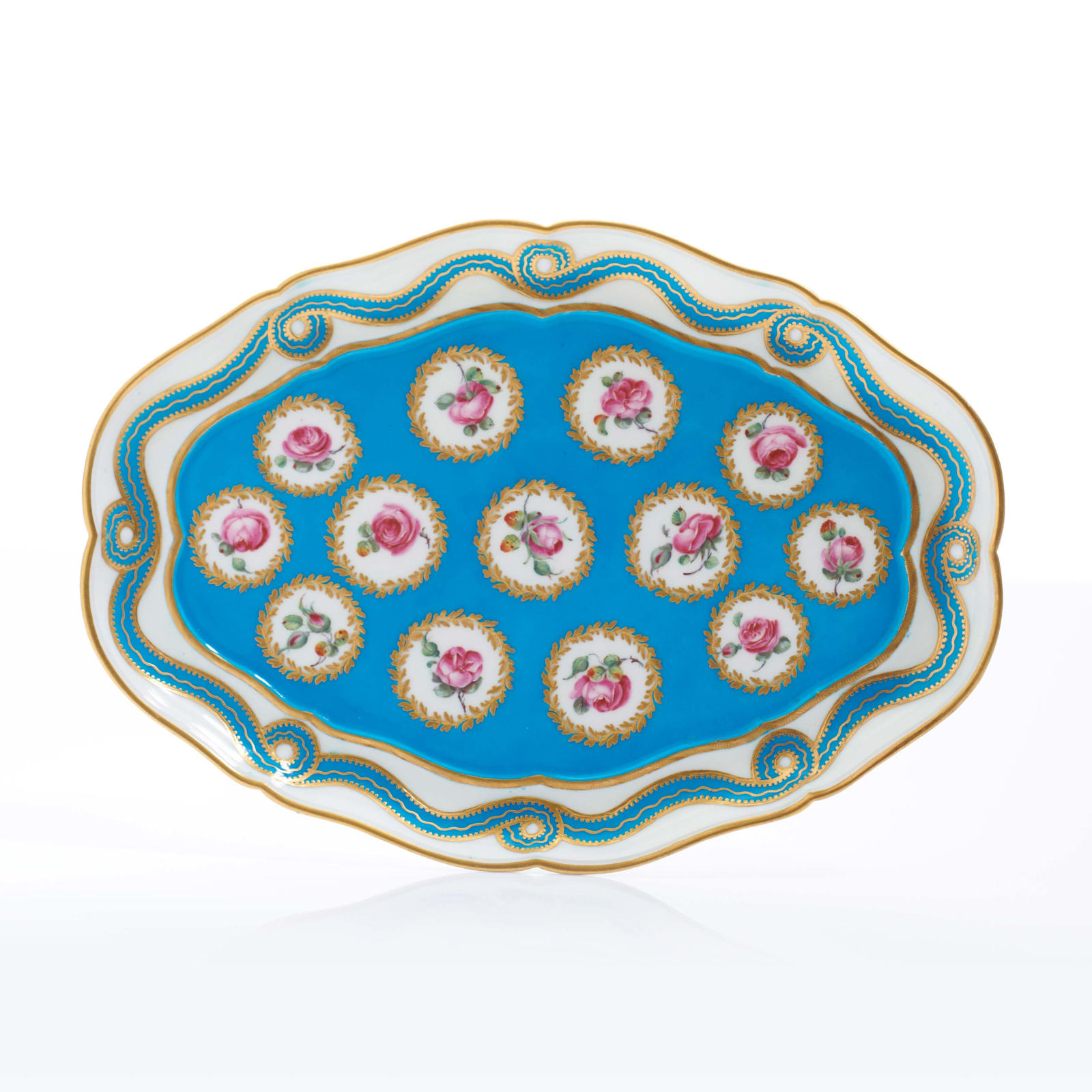 Sèvres Porcelain, An Oval Sèvres Porcelain Tray, 1768-70