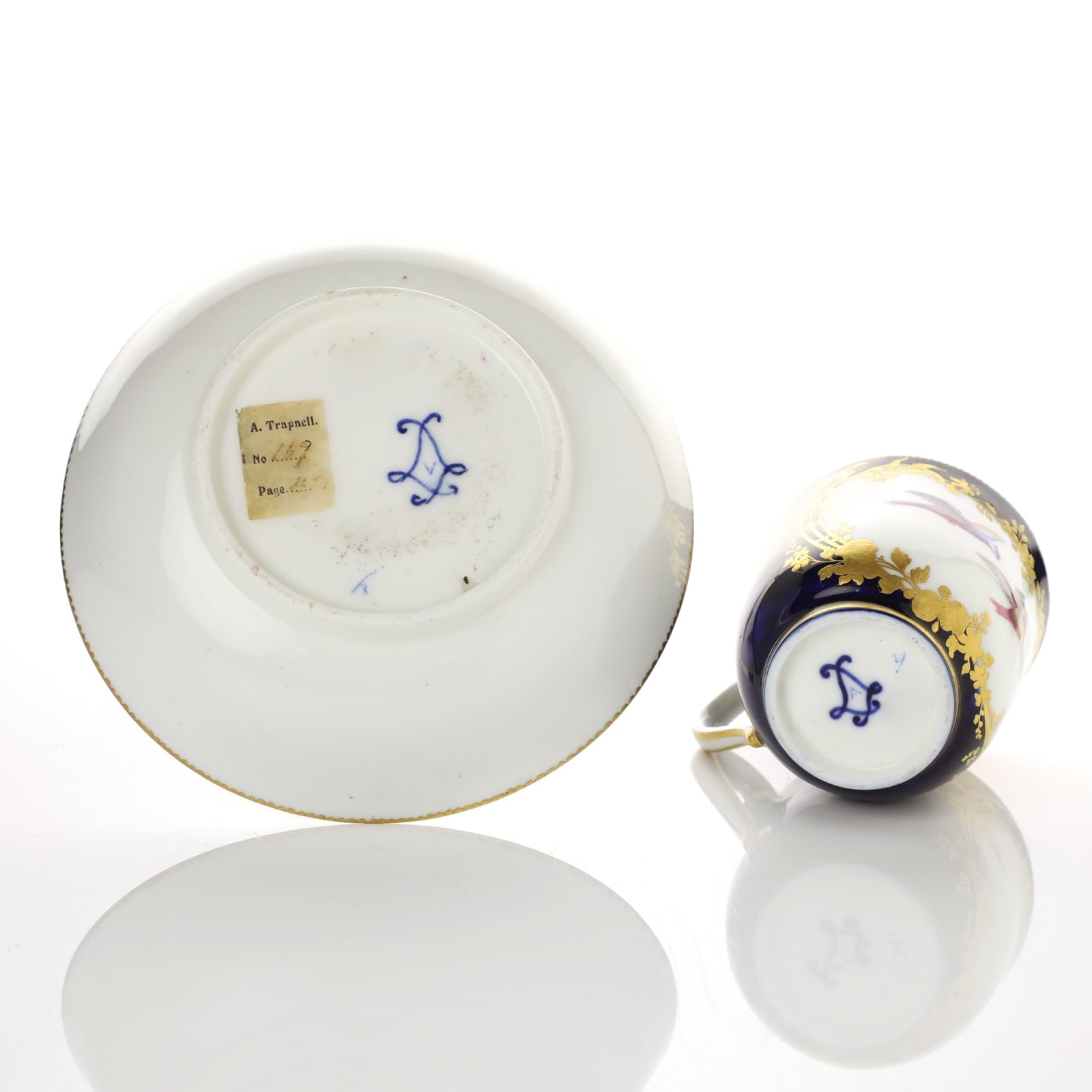 Sèvres Porcelain, A Soft-Paste Vincennes Cup & Saucer, 1754