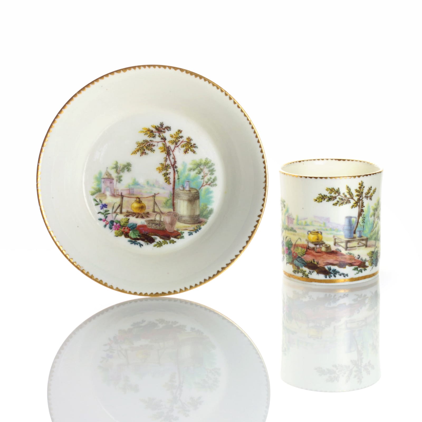 Sèvres Porcelain, A Sèvres Porcelain Cup and Saucer, circa 1770
