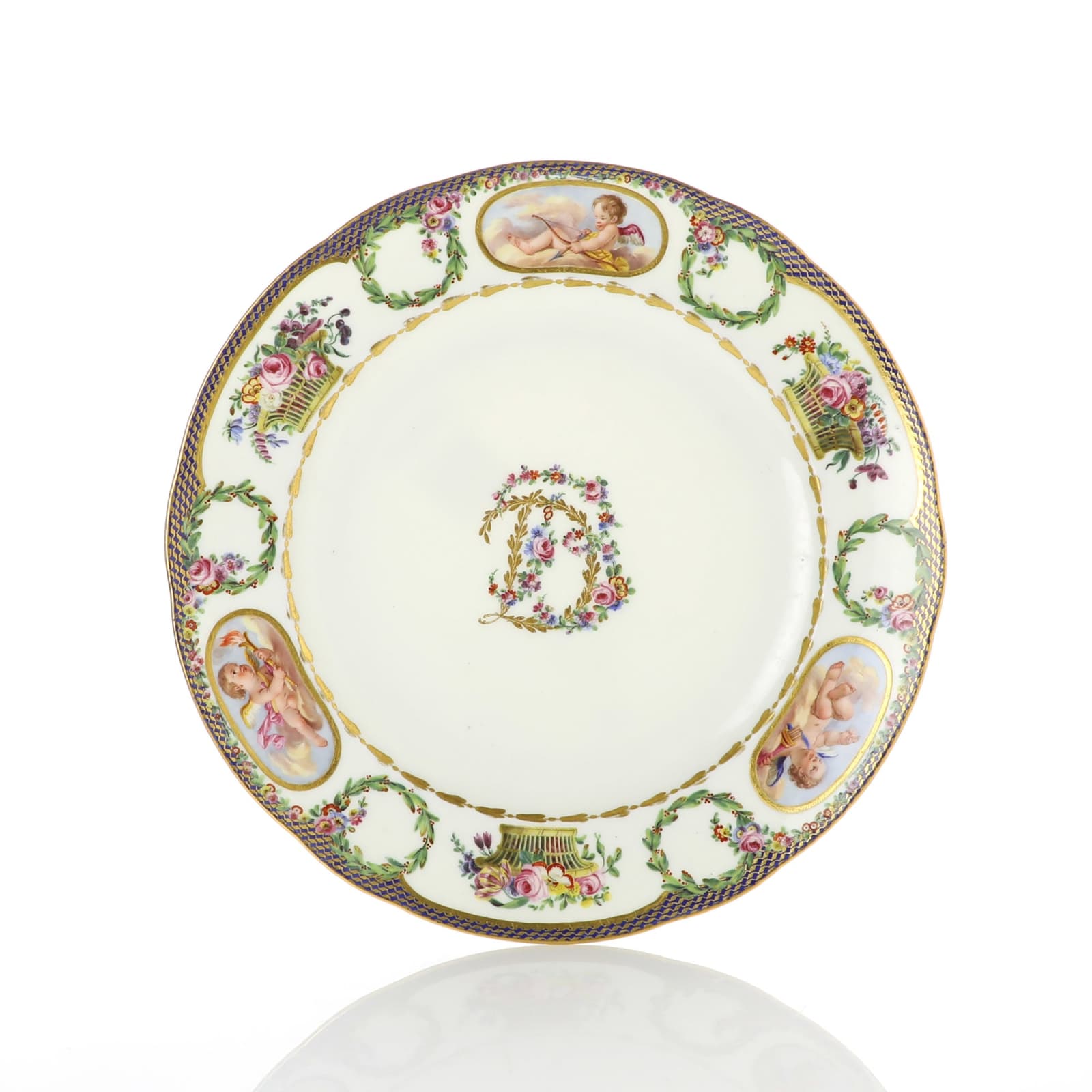 Sèvres Porcelain, A Soft-Paste Sèvres Porcelain Plate made for Madame du Barry, 1773