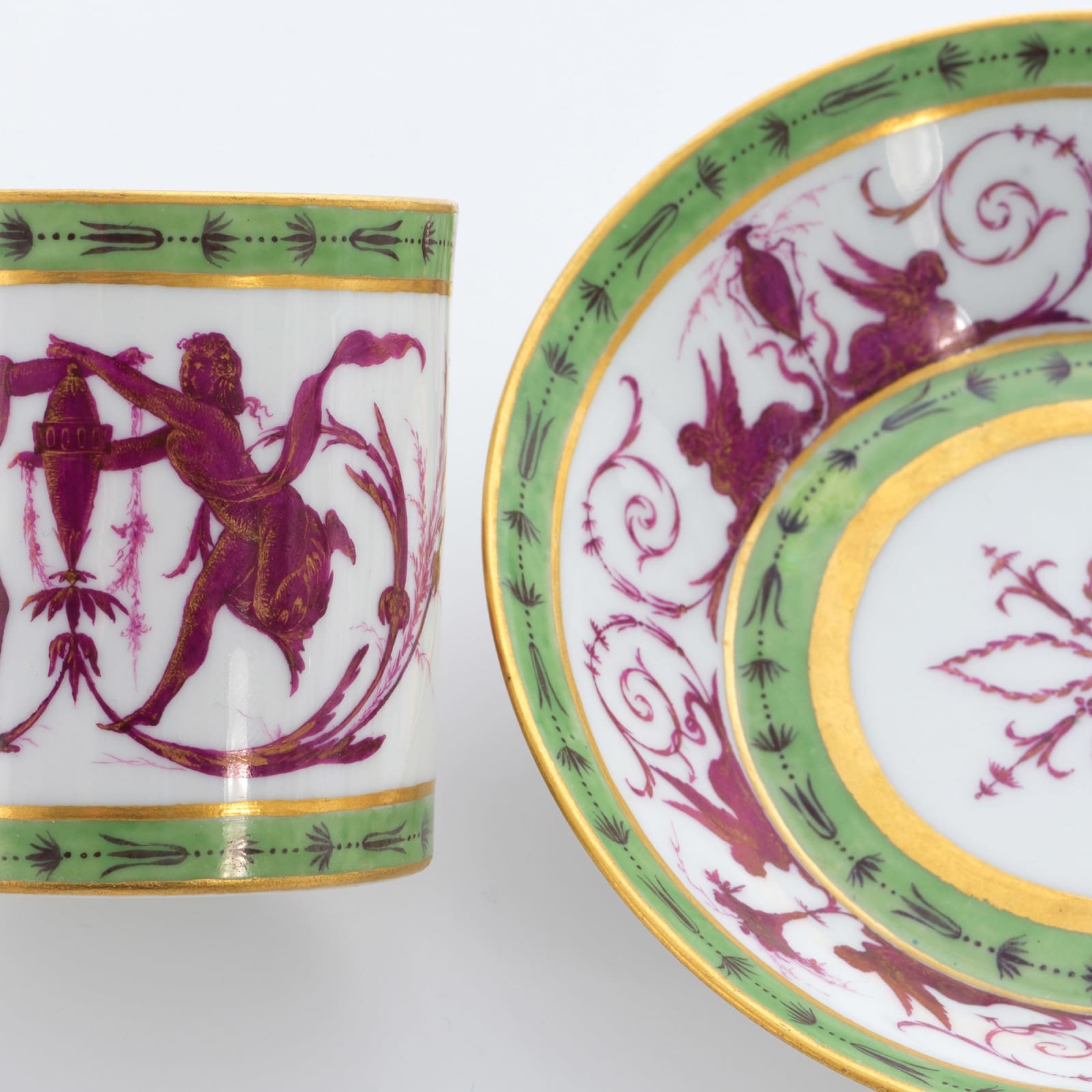 Sèvres Porcelain, A Soft-Paste Sèvres Porcelain Cup & Saucer with Arabesques after Salembier, 1788