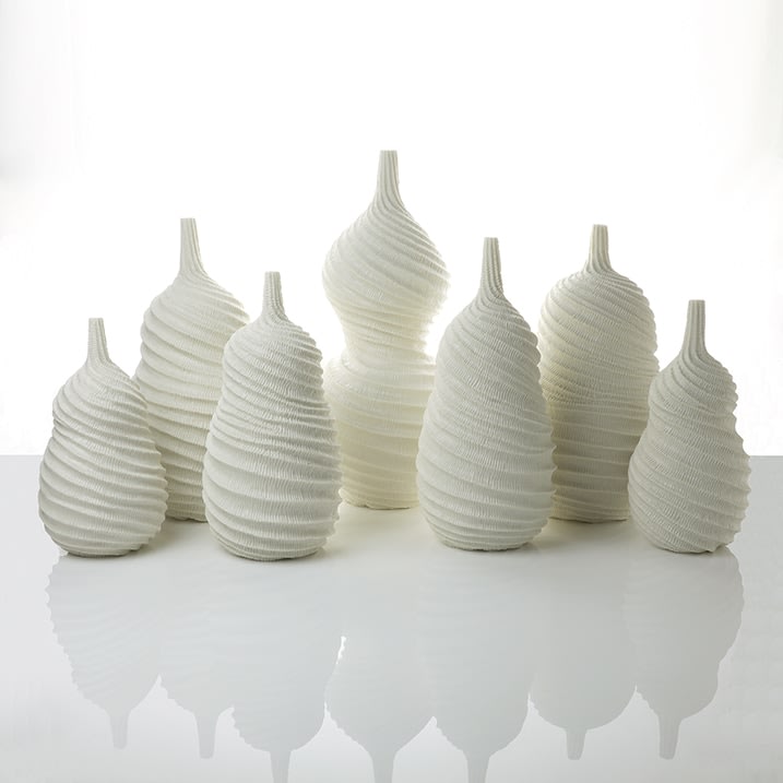 Andrew Wicks, Still Life of Seven Gourd Spiral Vases, 2022