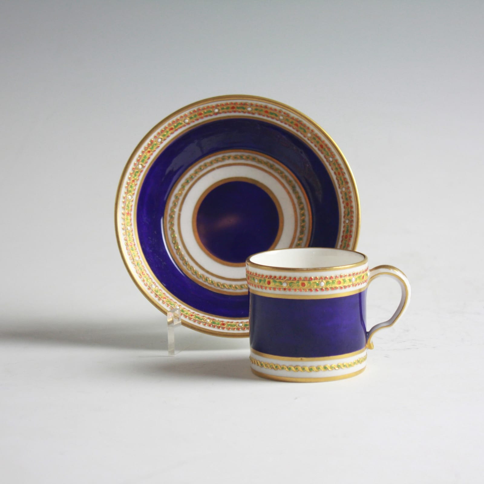 Sèvres Porcelain, A Small ‘Jewelled’ Sevres Cup & Saucer, 1780-82