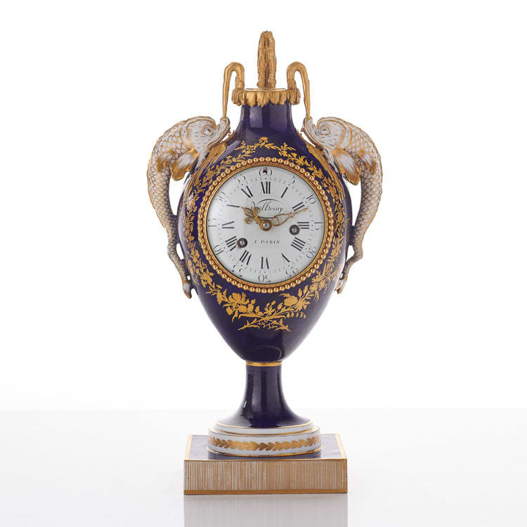 Sèvres Porcelain, A Soft-Paste Sèvres Porcelain Clock Vase, circa 1778-80