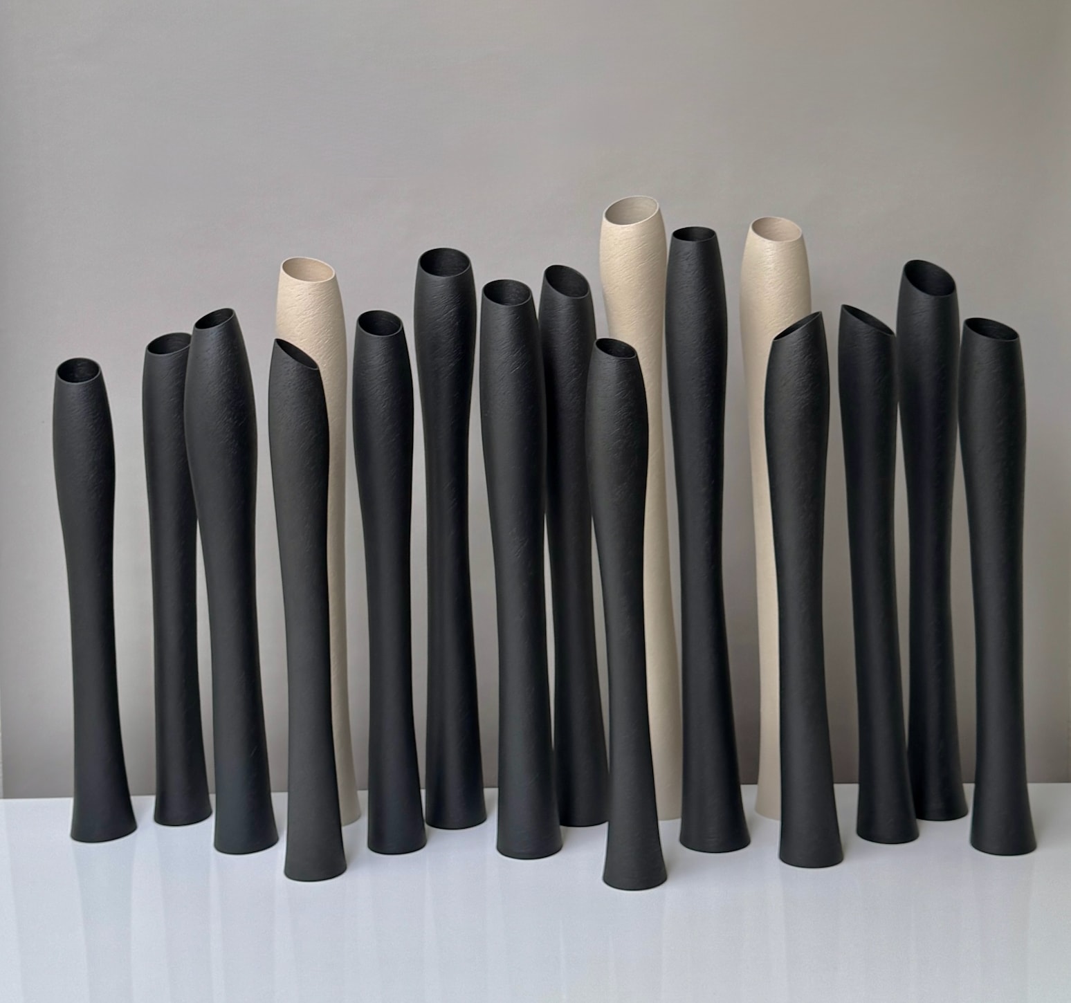 Ashraf Hanna, Nocturne: A Group of Seventeen Tall Vessels, 2025