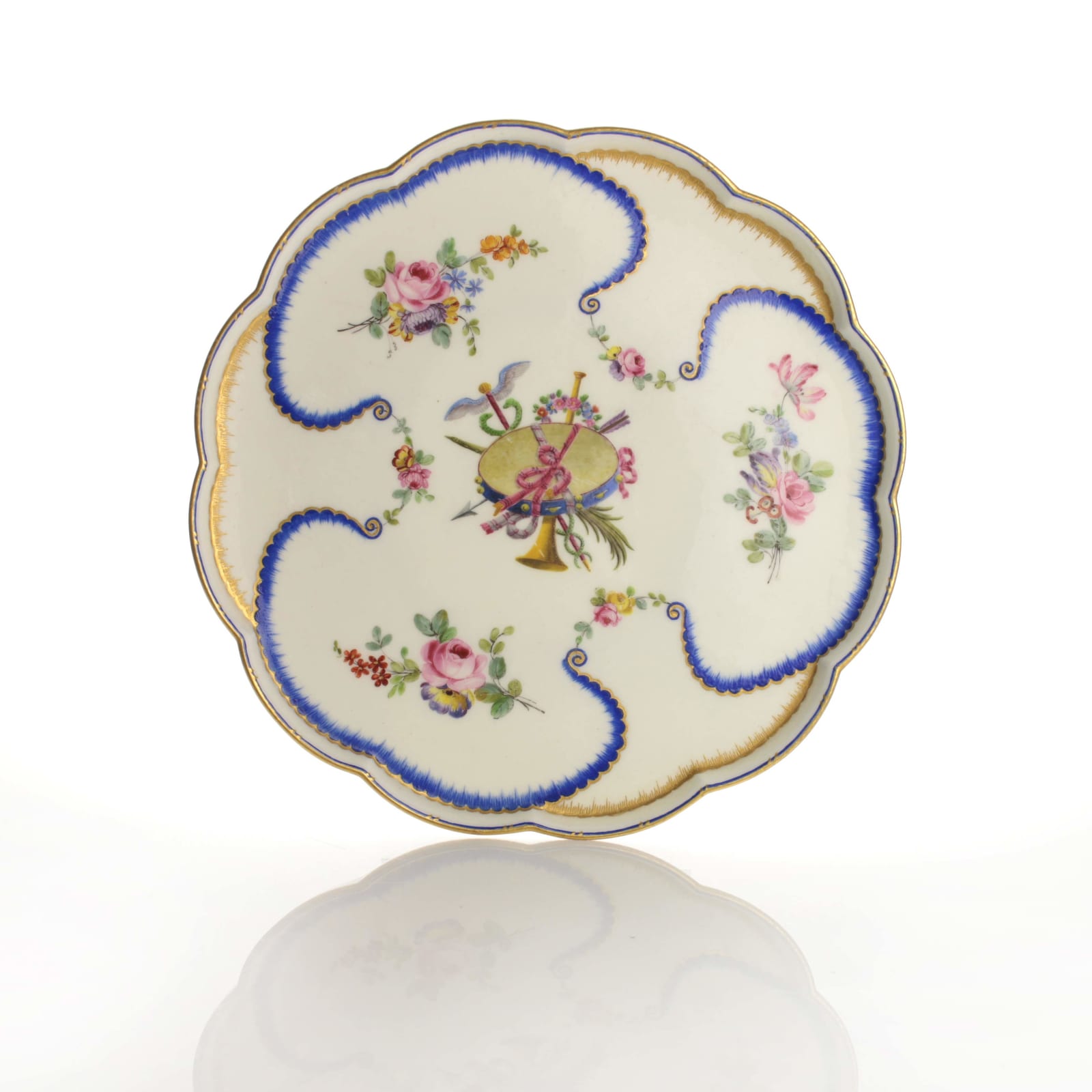Sèvres Porcelain, A Soft-Paste Sèvres Porcelain Footed Dish, 1766