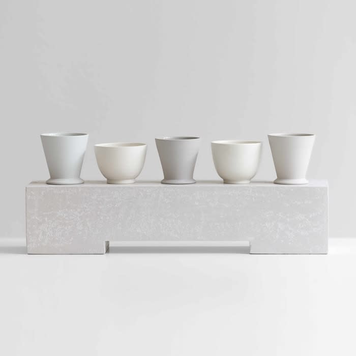 Julian Stair, Five Cups on a Ground, 2021