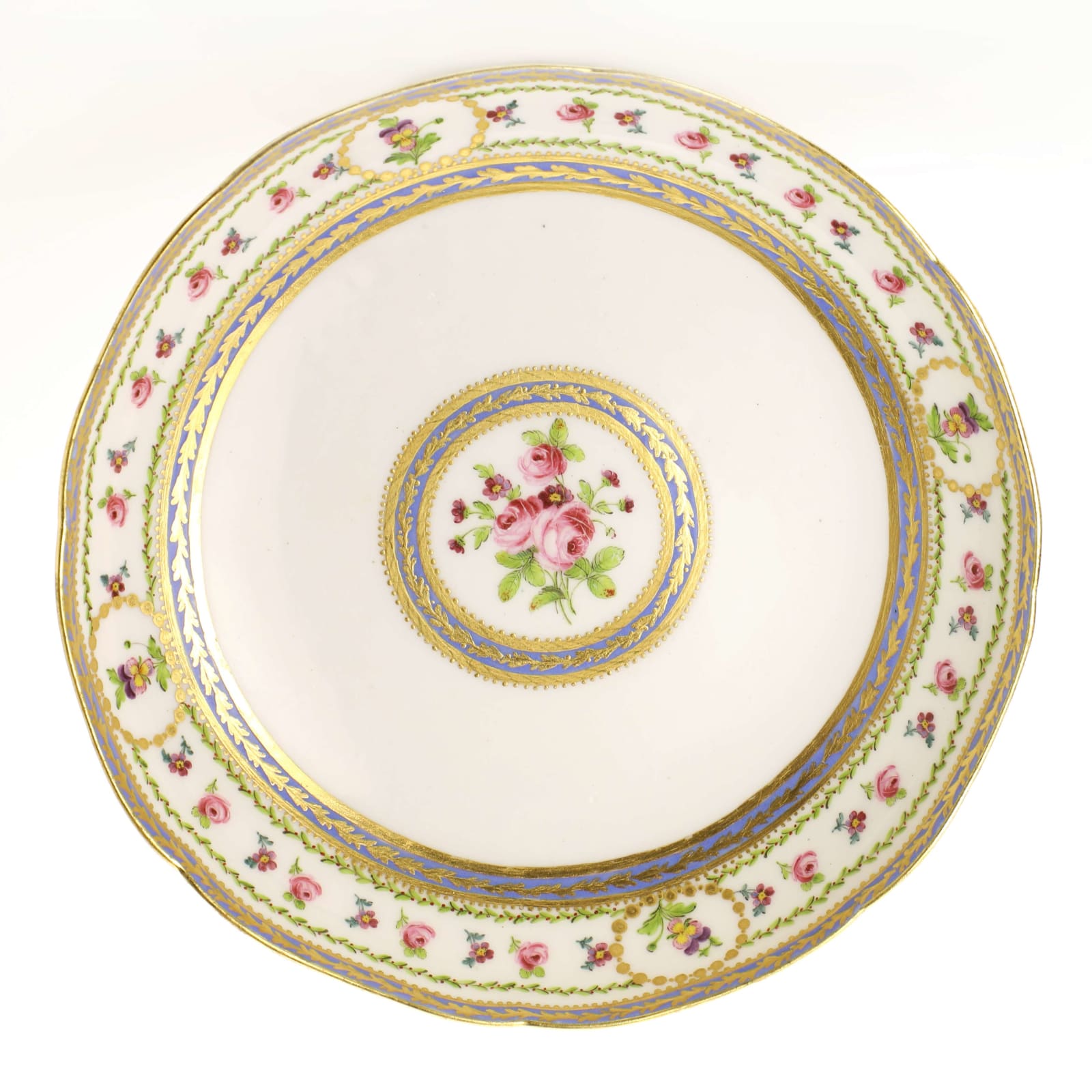 Sèvres Porcelain, A Pair of Soft-Paste Sèvres Porcelain Round Dishes from the Harcourt Service, 1787