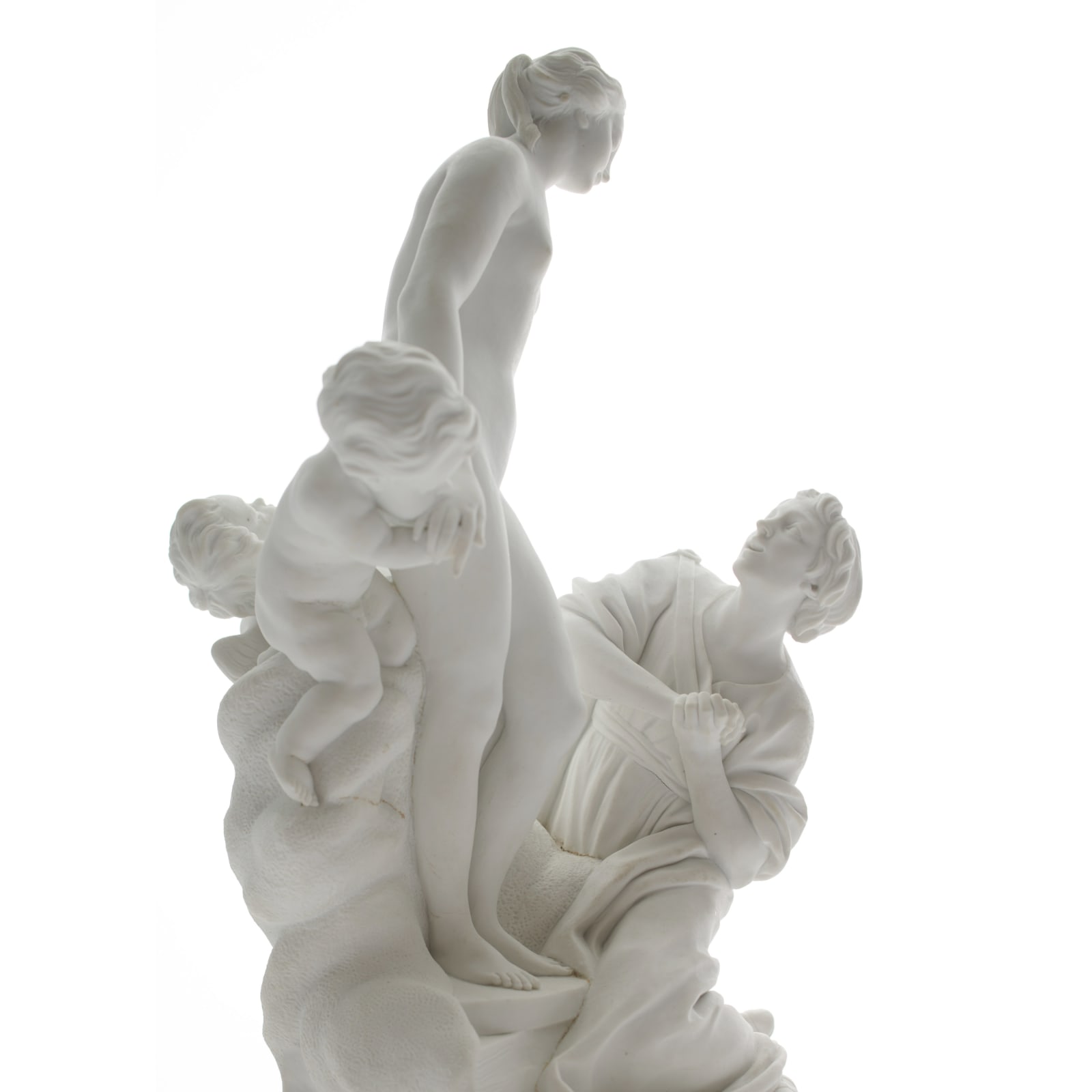 Sèvres Porcelain, A Hard-Paste Sèvres Biscuit Porcelain Group of Pygmalion after Falconet on a Soft-Paste Socle, circa 1780