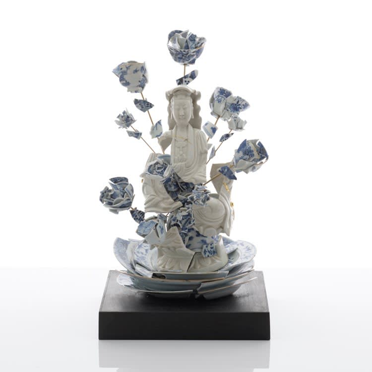Bouke de Vries, Fragmented Guan Yin with Flowers, 2017