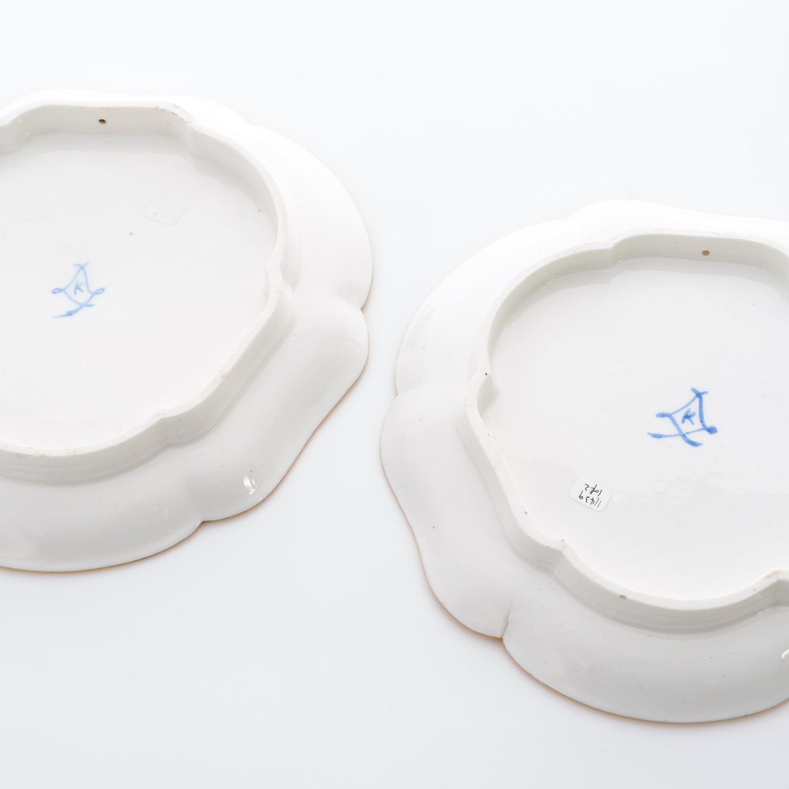 Sèvres Porcelain, Two Soft-Paste Sèvres Porcelain Trays probably from Louis XV's Fontainbleau service, 1763