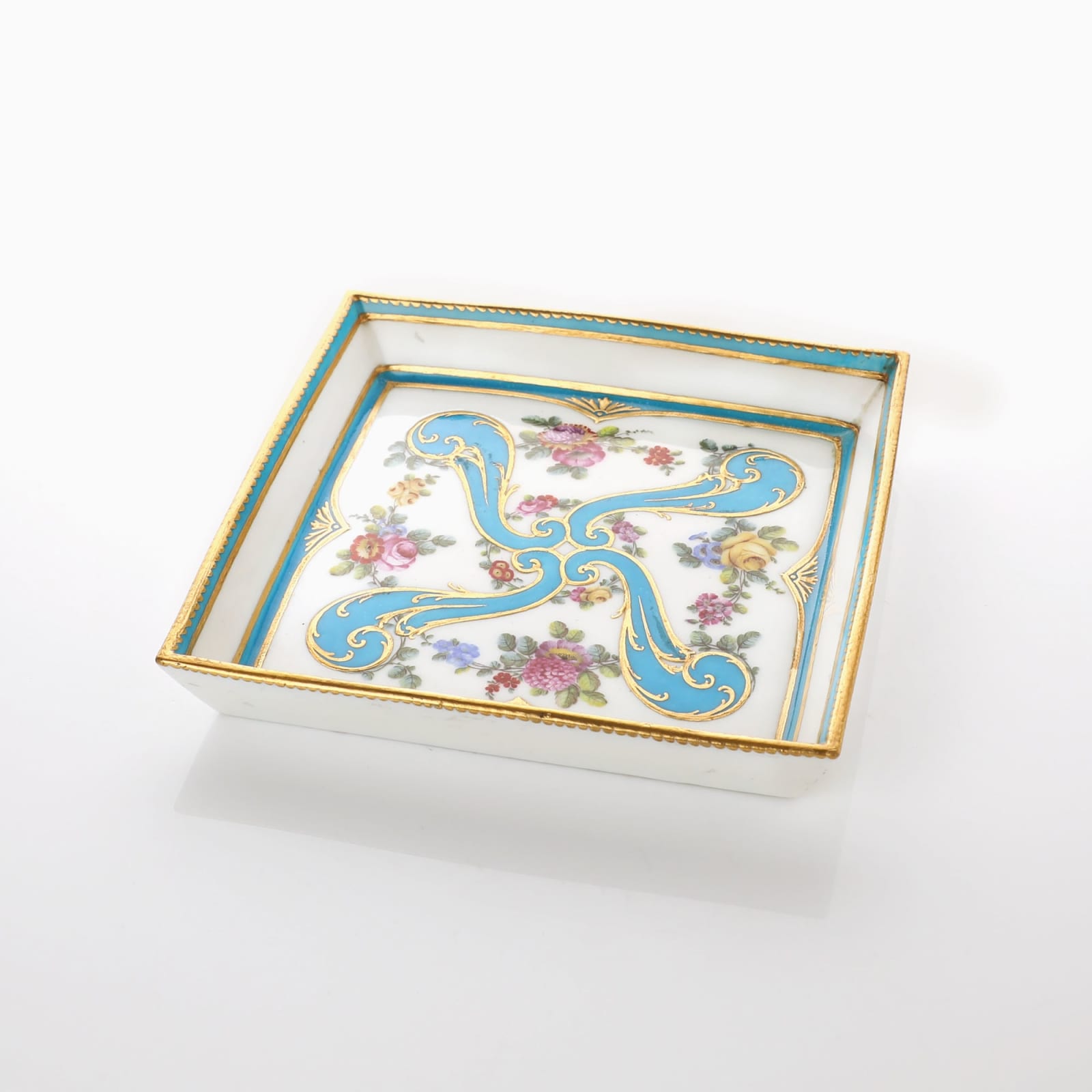 Sèvres Porcelain, A Soft-Paste Sèvres Porcelain Square Tray, 1762