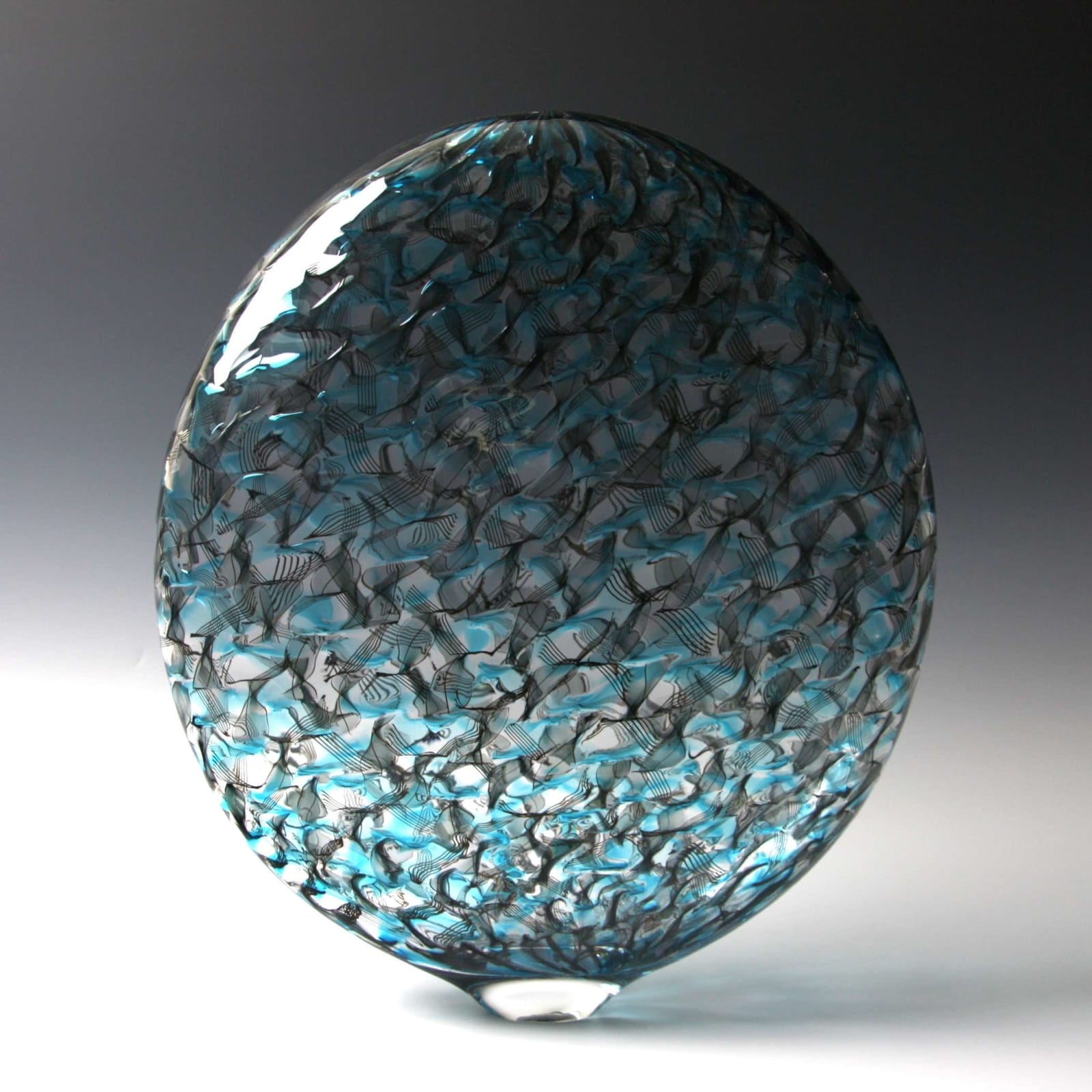 Tobias Møhl, Oval Turquoise Glassweaver Vessel, 2013