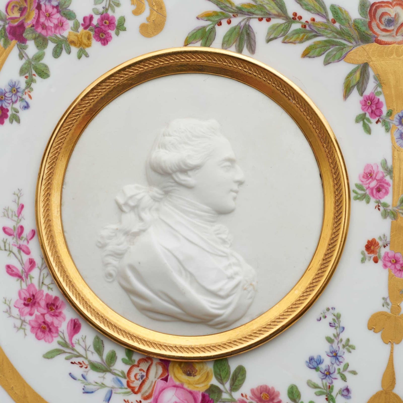 Sèvres Porcelain, A Very Rare Sèvres Porcelain Plaque depicting King Louis XVI and Queen Marie-Antoinette of France, 1774