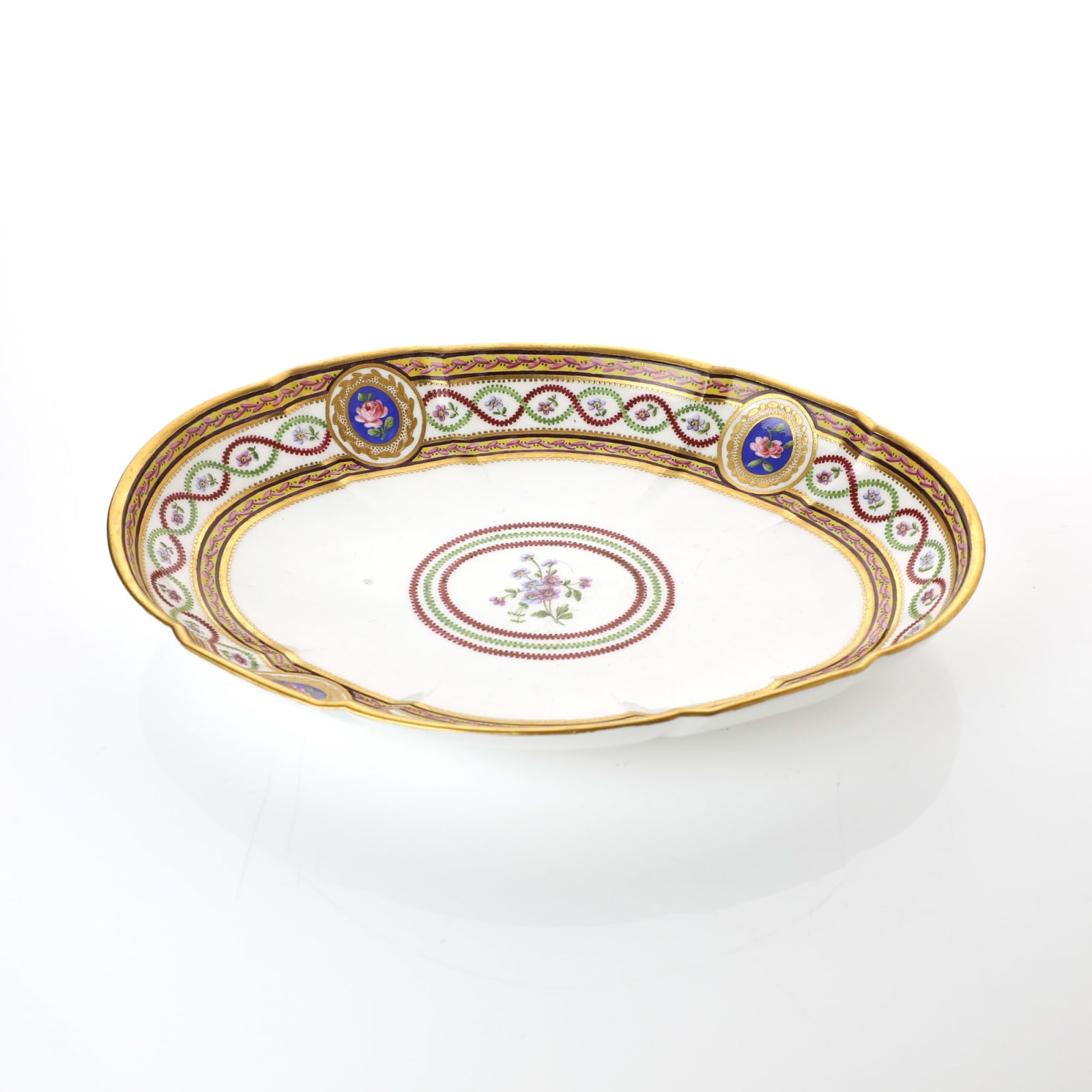 Sèvres Porcelain, A Soft-Paste Sèvres Porcelain Oval Dish from the Duke of Dorset Service, 1784