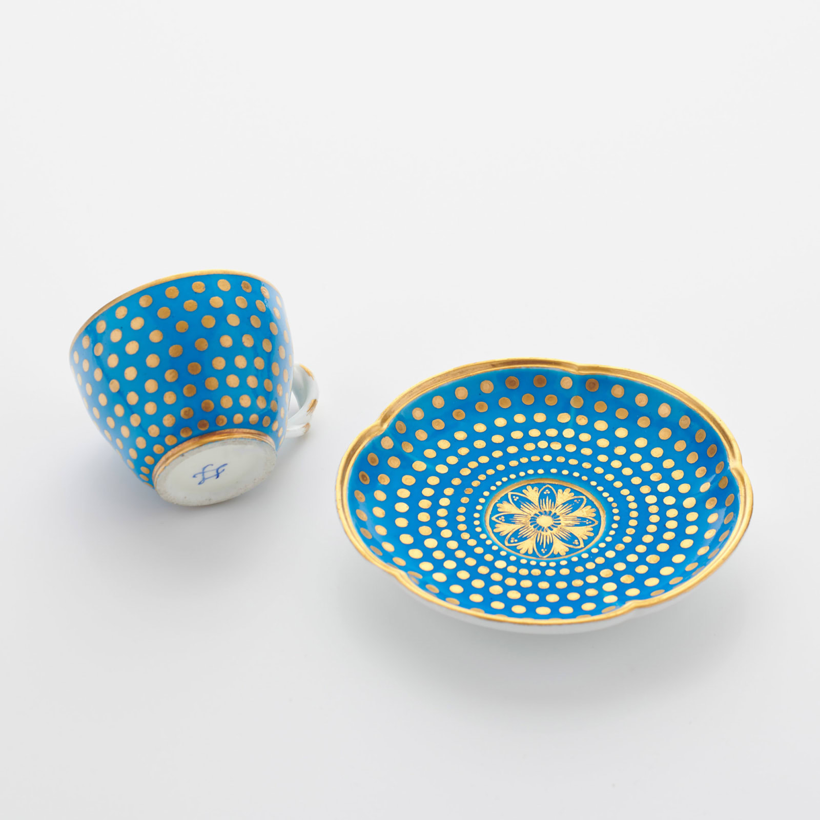 Sèvres Porcelain, A French 18th Century Sèvres Cup & Saucer, circa 1760