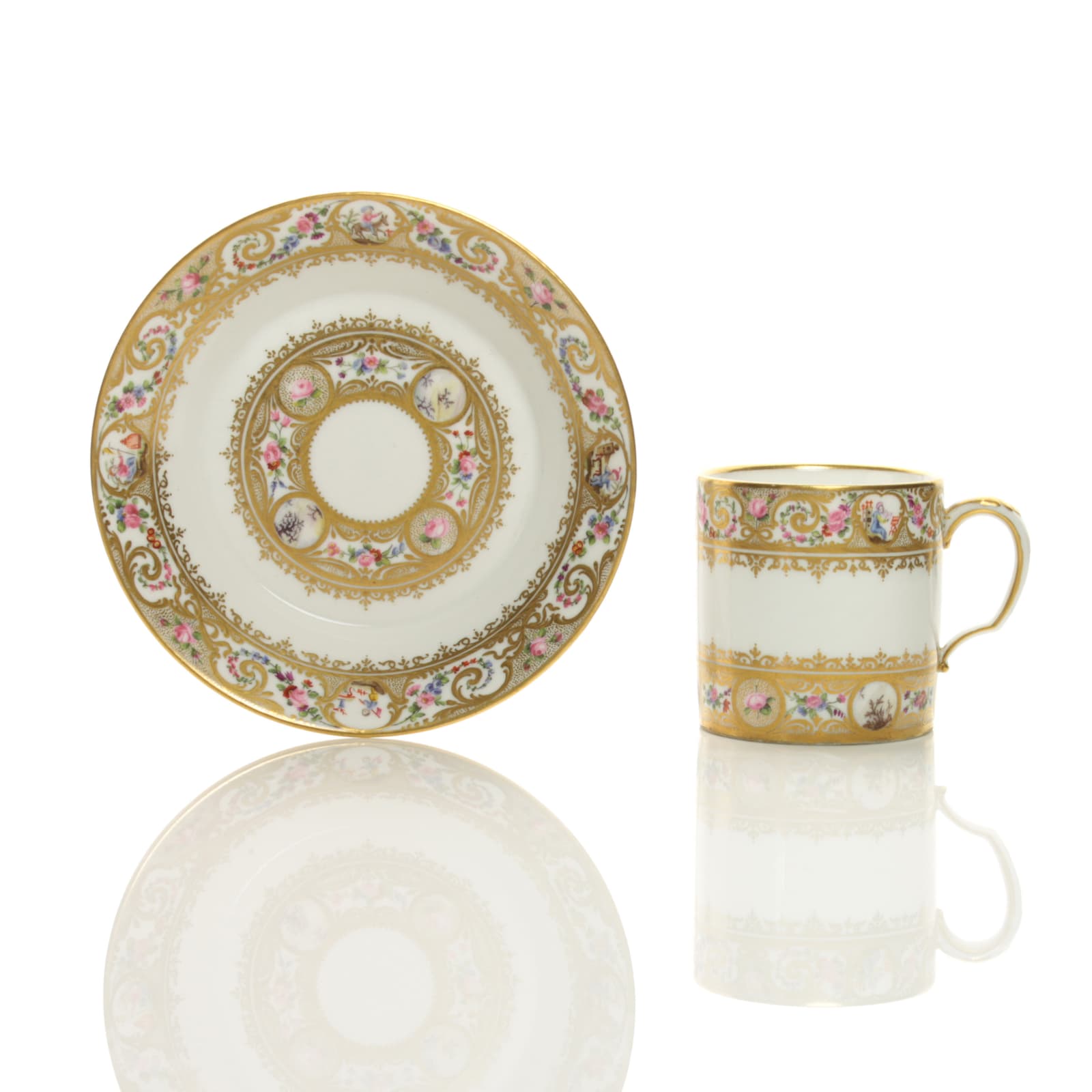 Sèvres Porcelain, A French 18th Century Hard-Paste Sèvres Porcelain Cup and Saucer, 1782