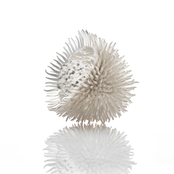 Junko Mori, Silver Organism; Dense Square Spike, 2017